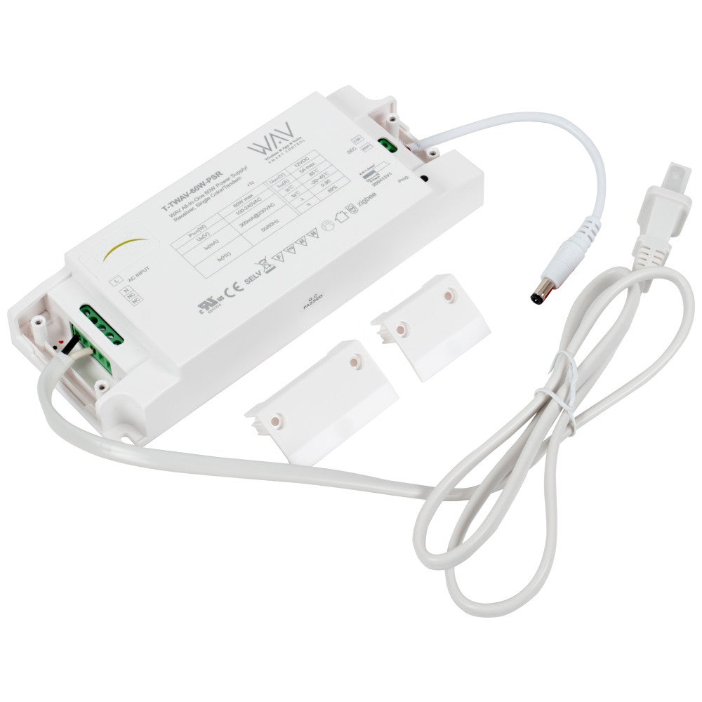 Hardware Resources 60-Watt WAV SMART CONTROL 12V Single-White/Tunable-White Smart Receiver/Power Supply, Zigbee Technology