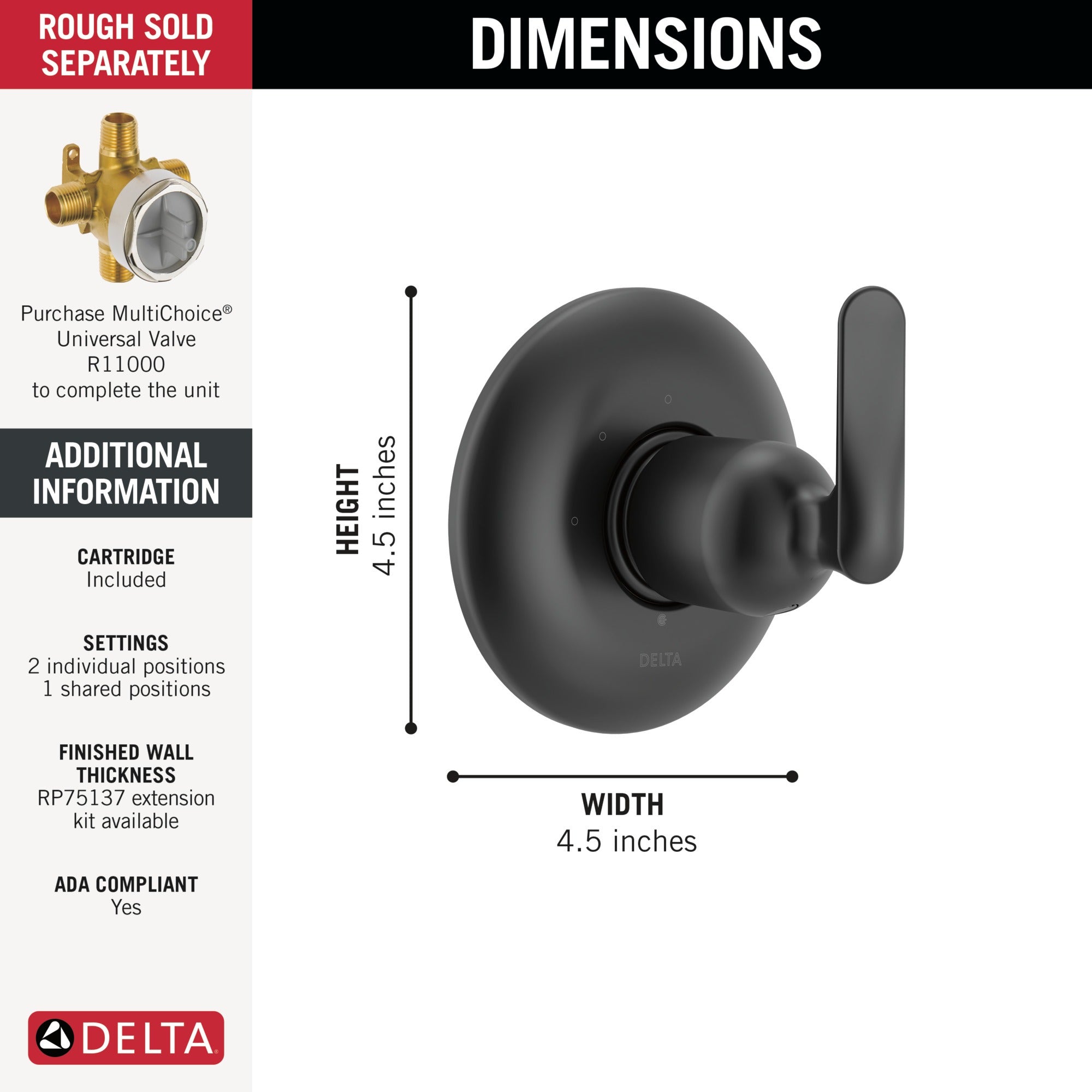 Delta Bonacci™ 3-Setting Diverter Trim