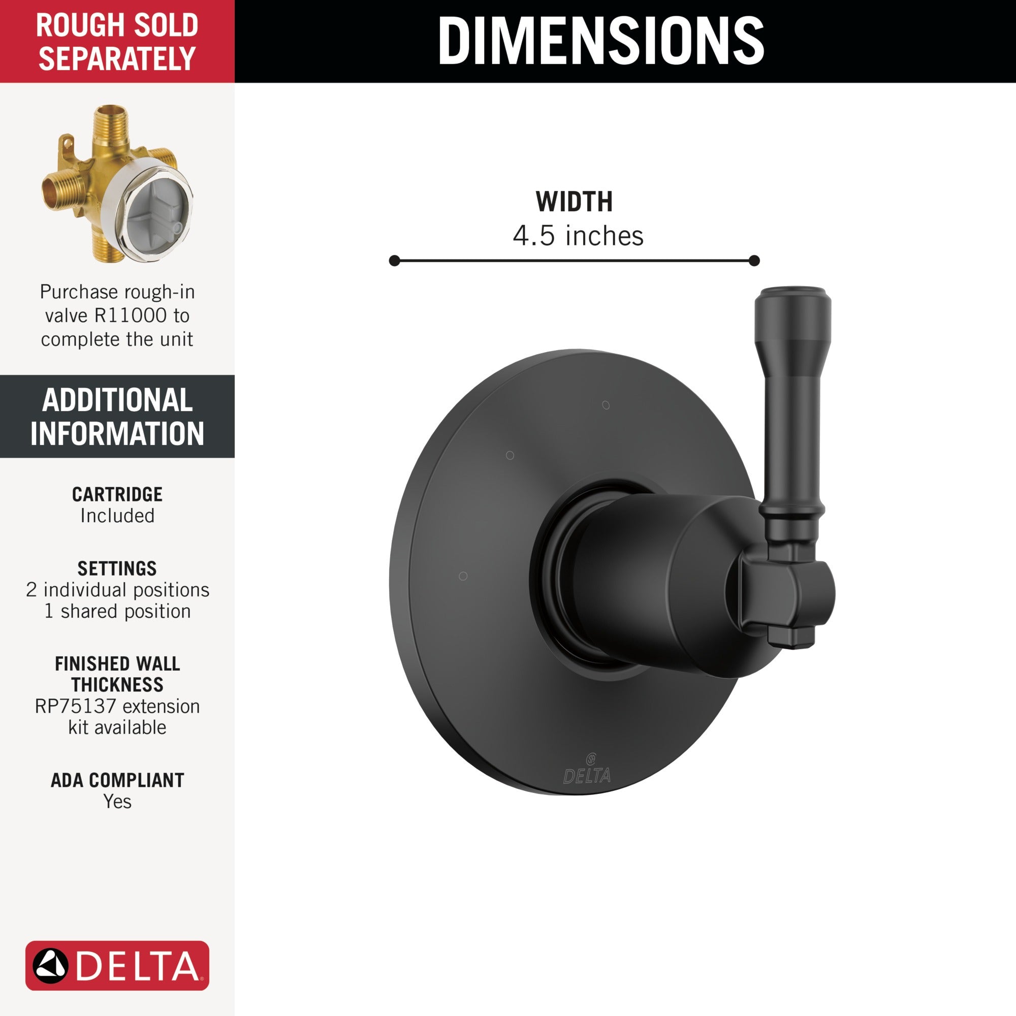 Delta Broderick® 3-Setting Diverter Trim