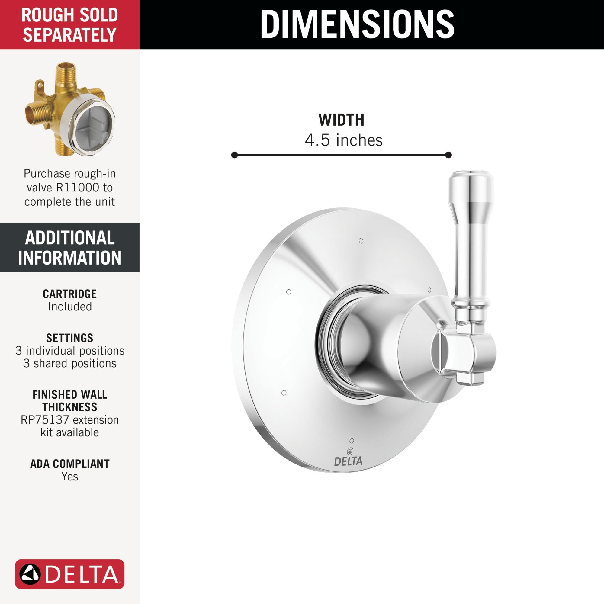 Delta Broderick® 6-Setting Diverter Trim