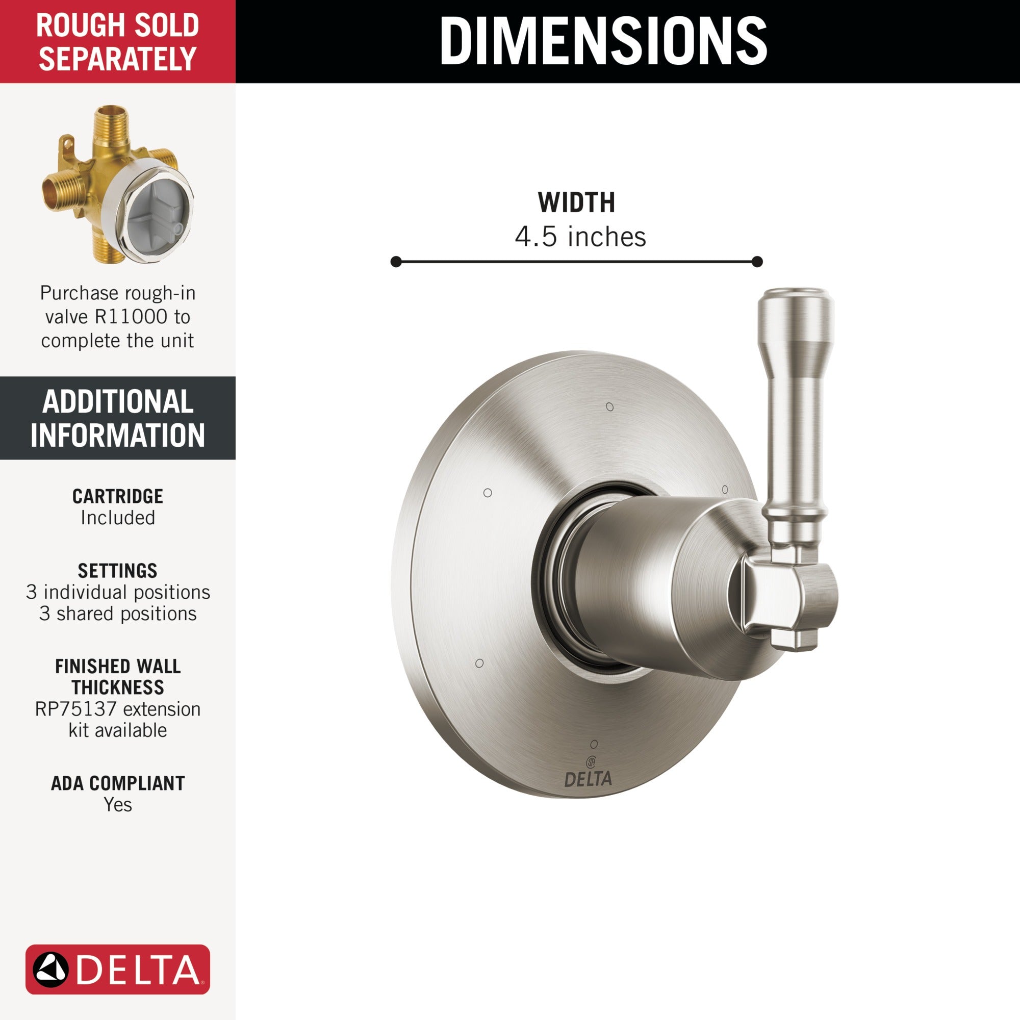 Delta Broderick® 6-Setting Diverter Trim