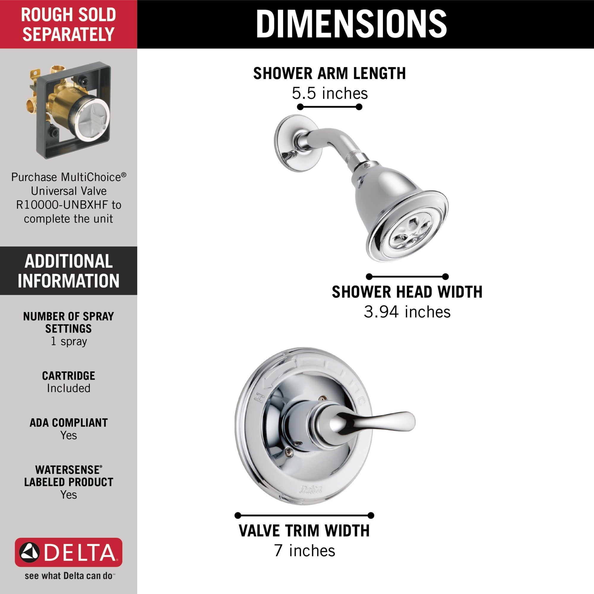 Delta Classic Monitor® 13 Series H2OKinetic® Shower Trim