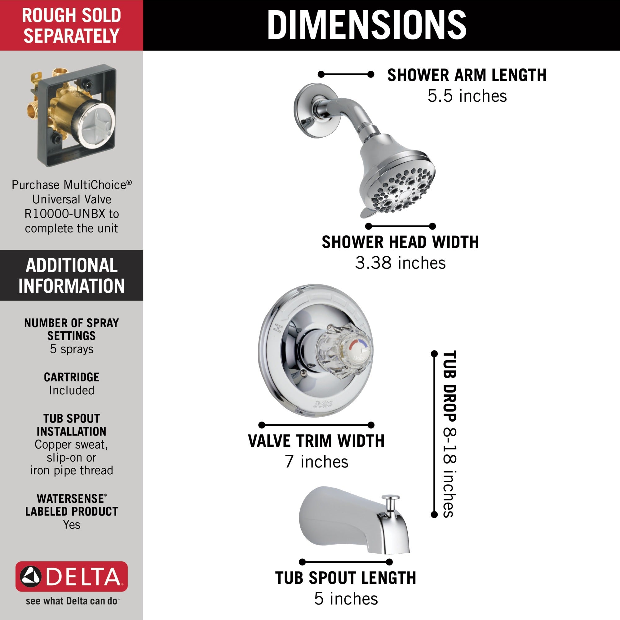 Delta Classic Monitor® 13 Series Tub and Shower Trim