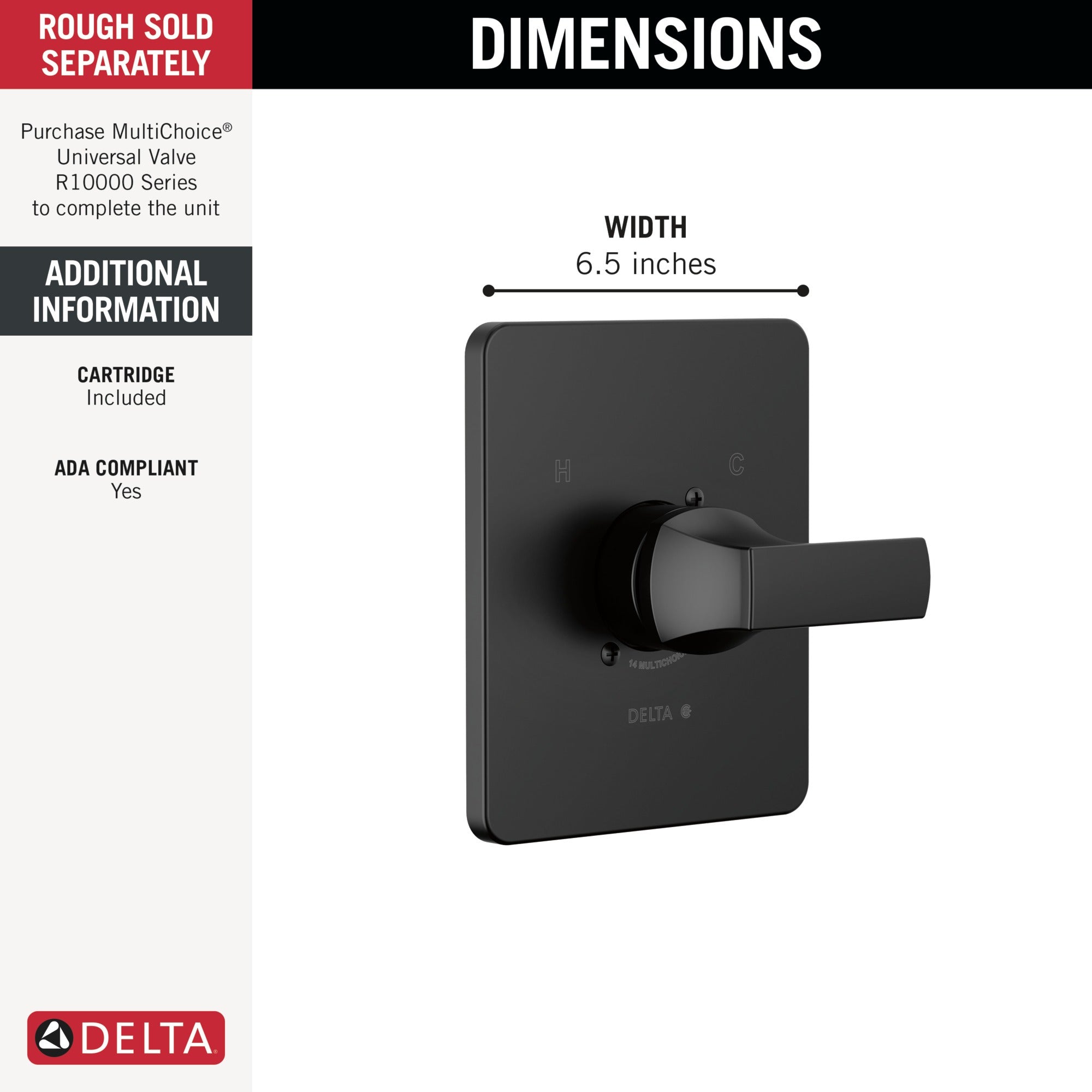 Delta Velum™ Monitor 14 Series Valve Only Trim