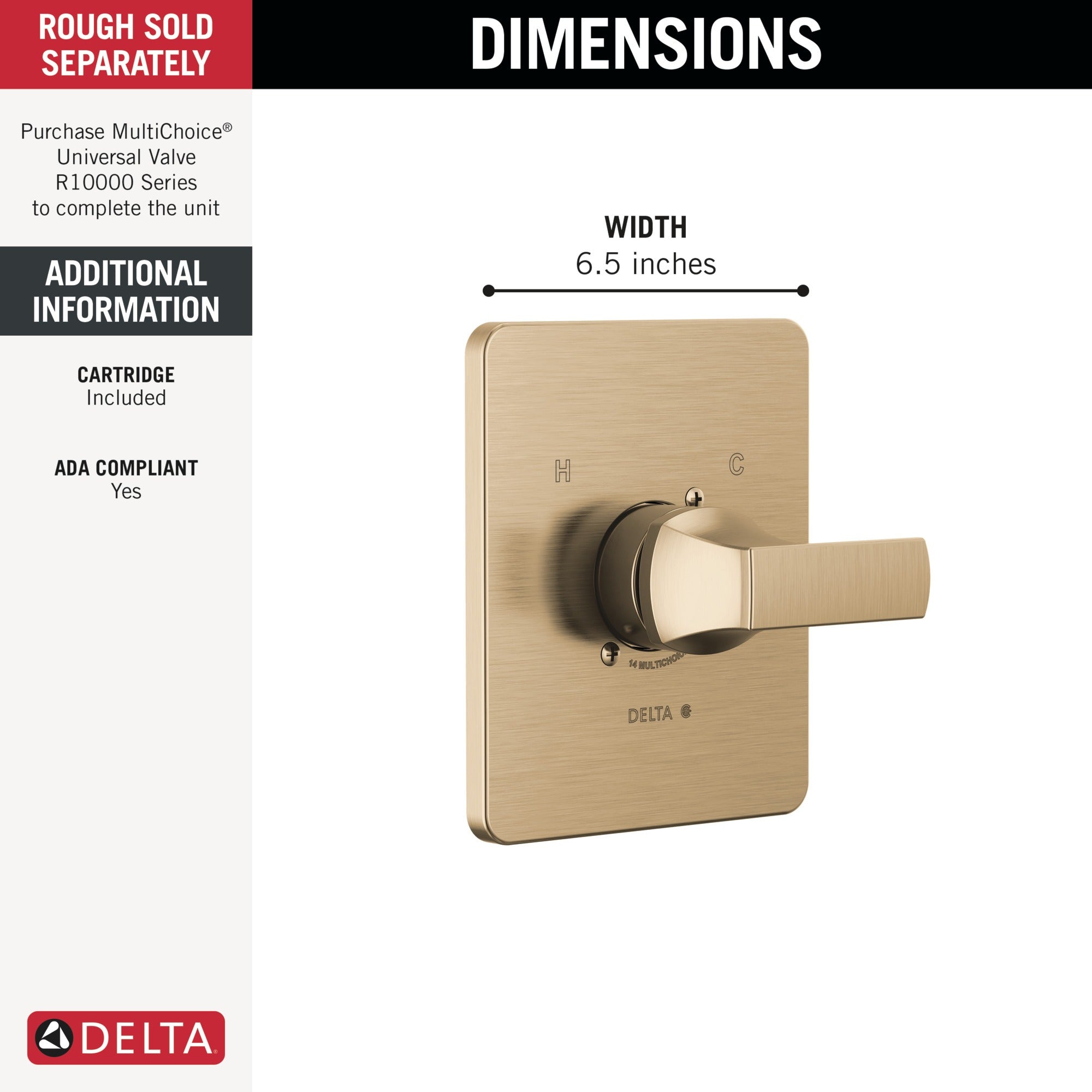 Delta Velum™ Monitor 14 Series Valve Only Trim