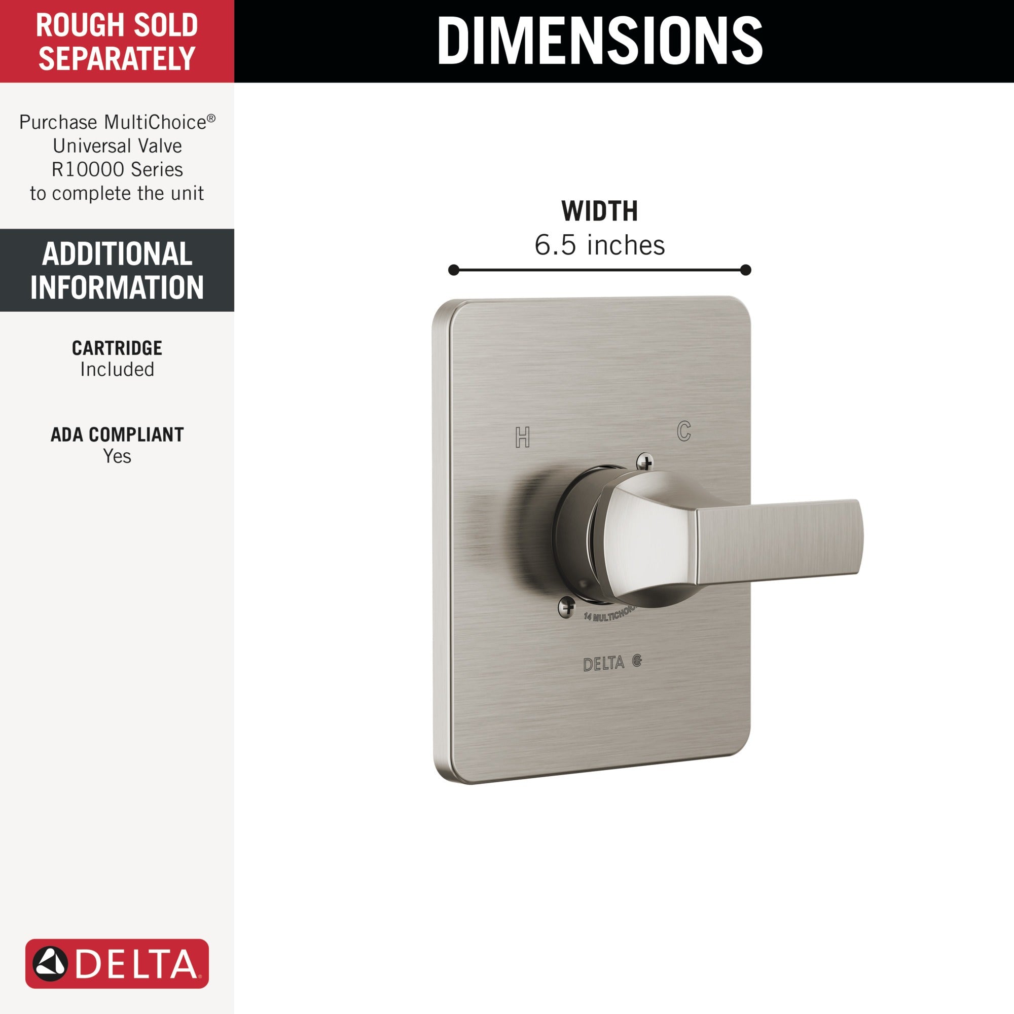 Delta Velum™ Monitor 14 Series Valve Only Trim