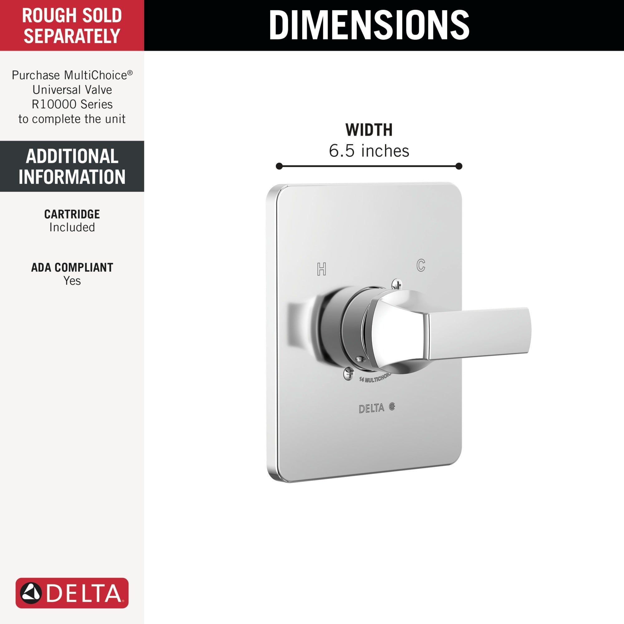 Delta Velum™ Monitor 14 Series Valve Only Trim