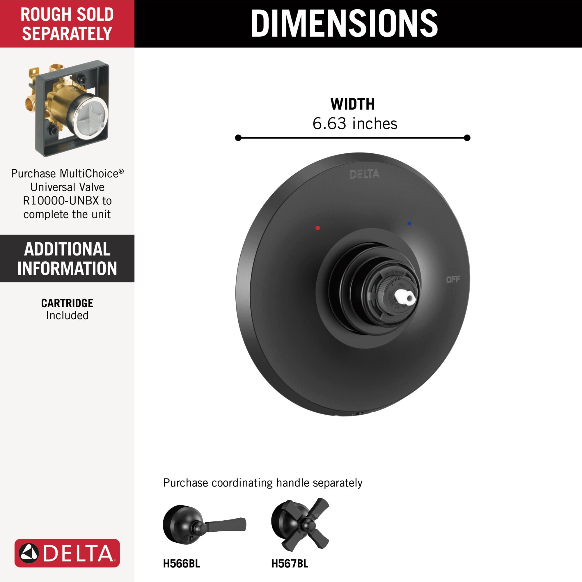 Delta Dorval™ Monitor 14 Series Valve Only Trim - Less Handle