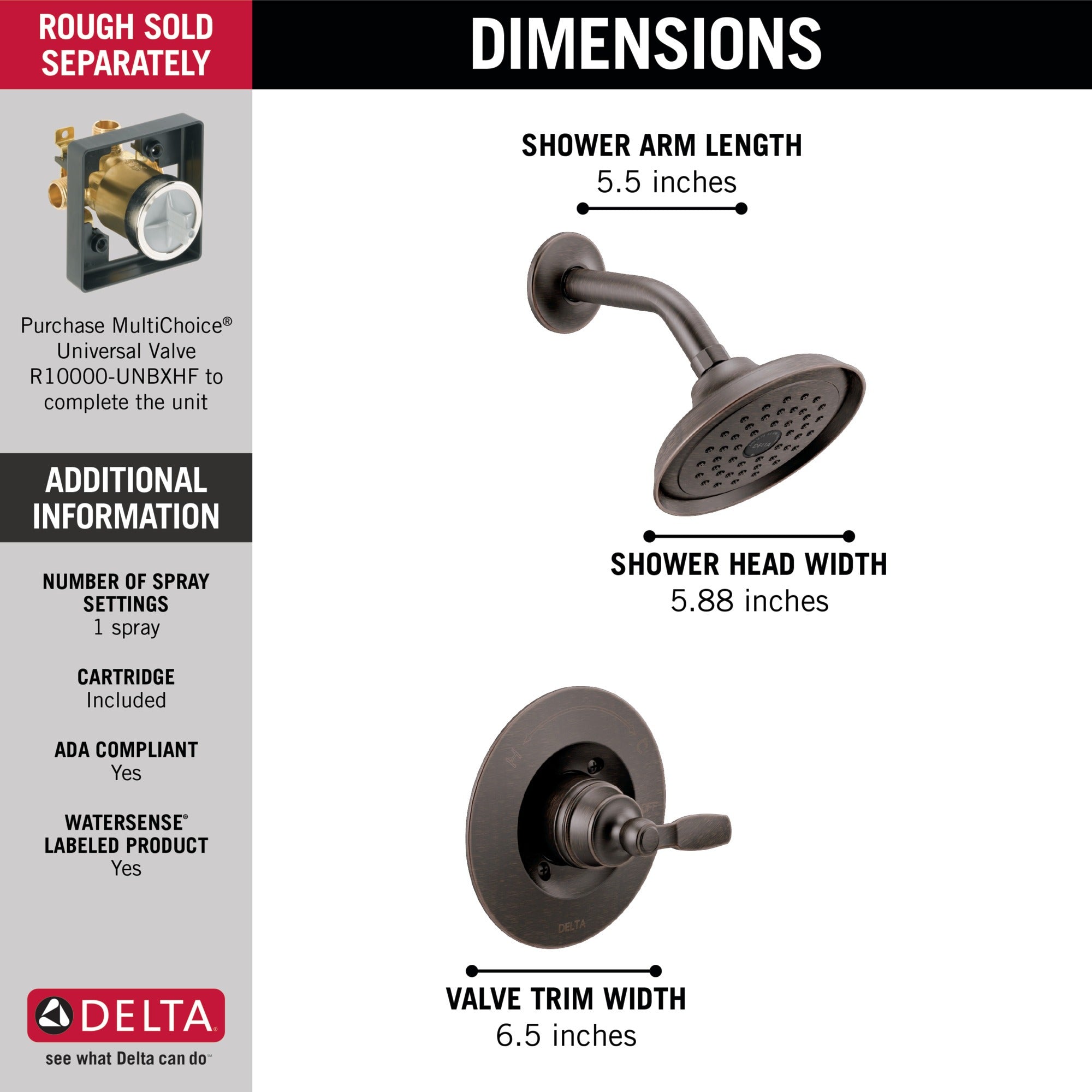 Delta Woodhurst™ Shower Trim 14S