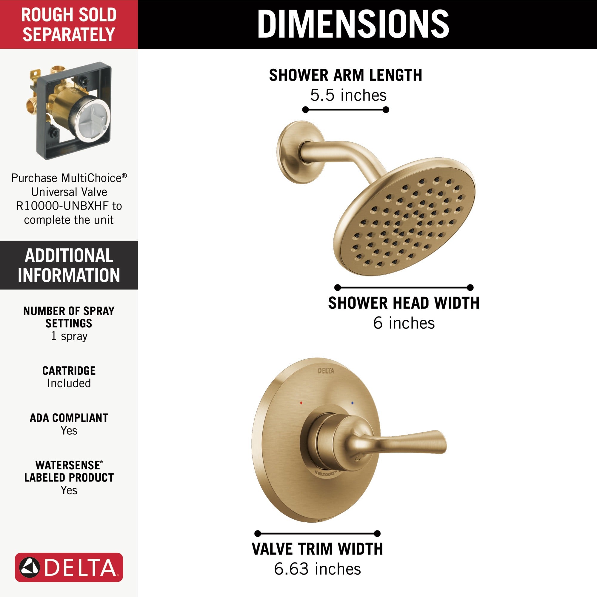 Delta Kayra® Monitor 14 Series Shower Trim