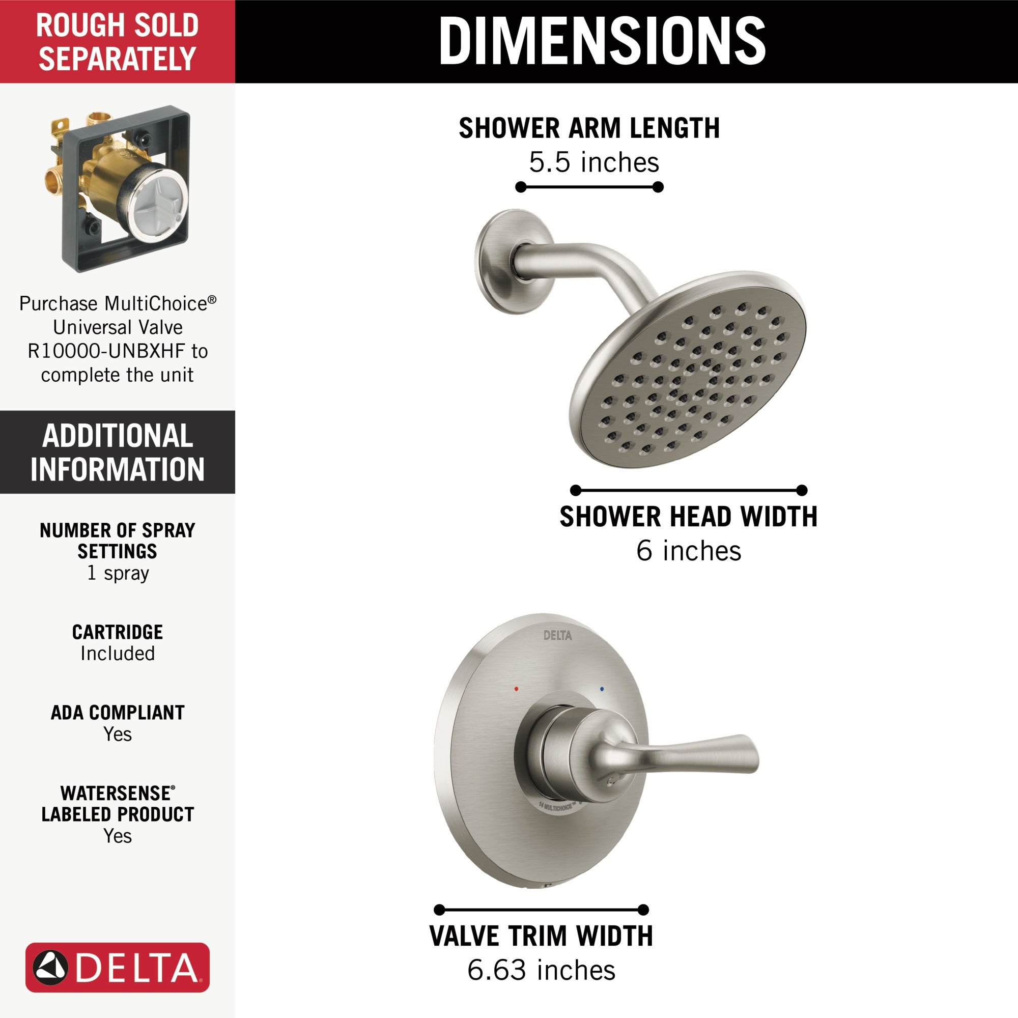 Delta Kayra® Monitor 14 Series Shower Trim