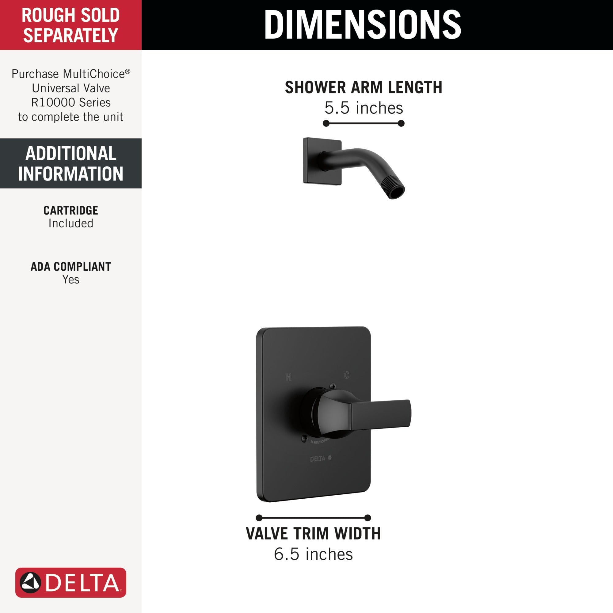 Delta Velum™ Monitor 14 Series Shower Trim - Less Head