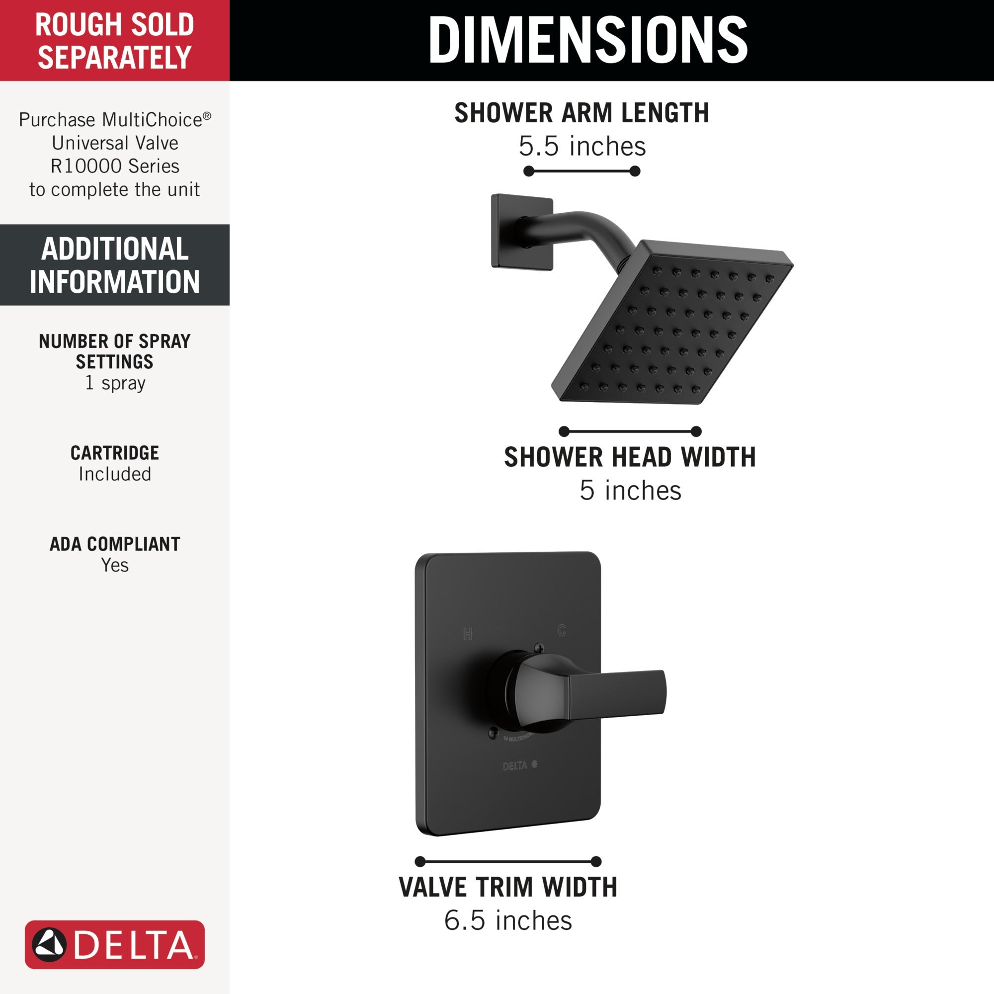 Delta Velum™ Monitor 14 Series Shower Trim