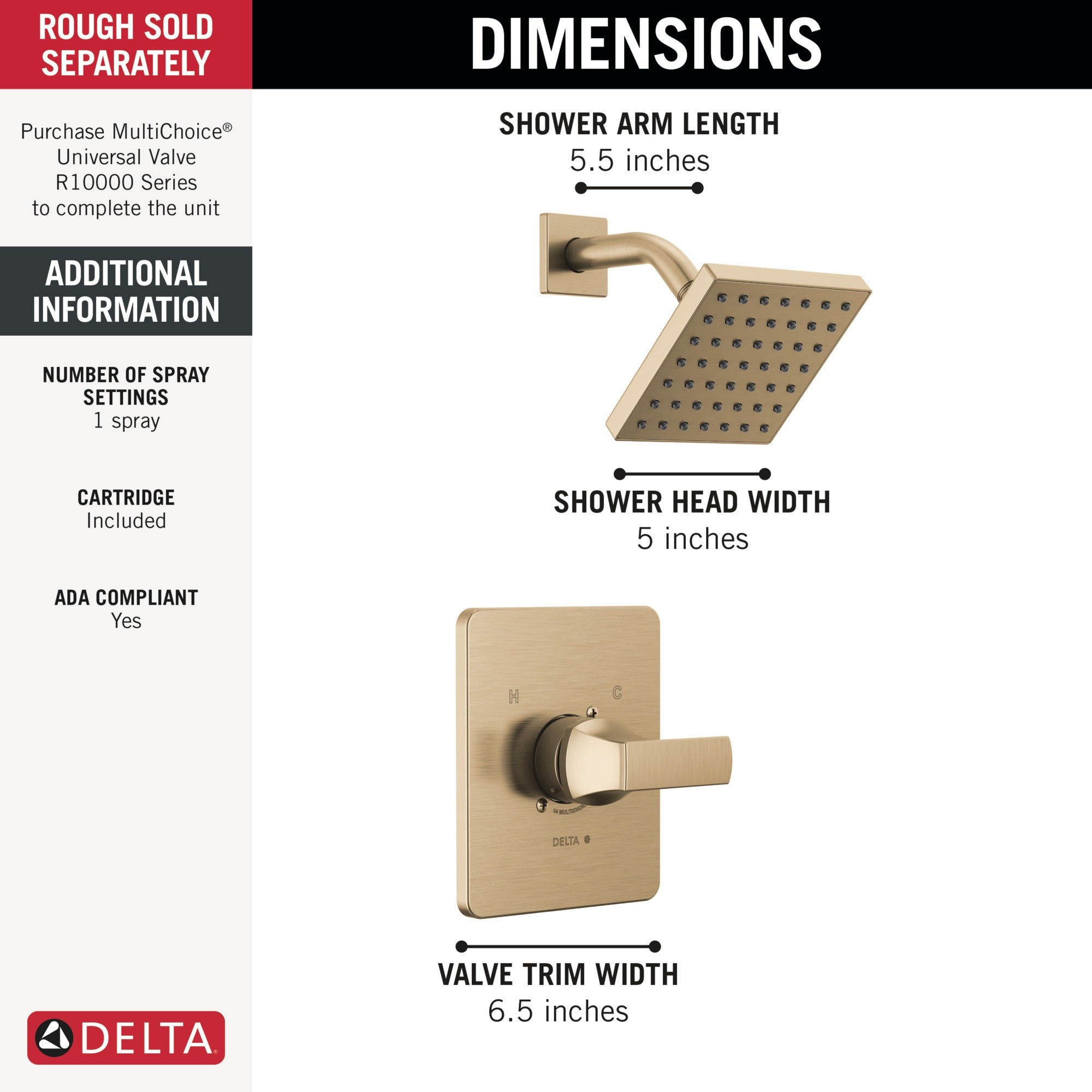 Delta Velum™ Monitor 14 Series Shower Trim