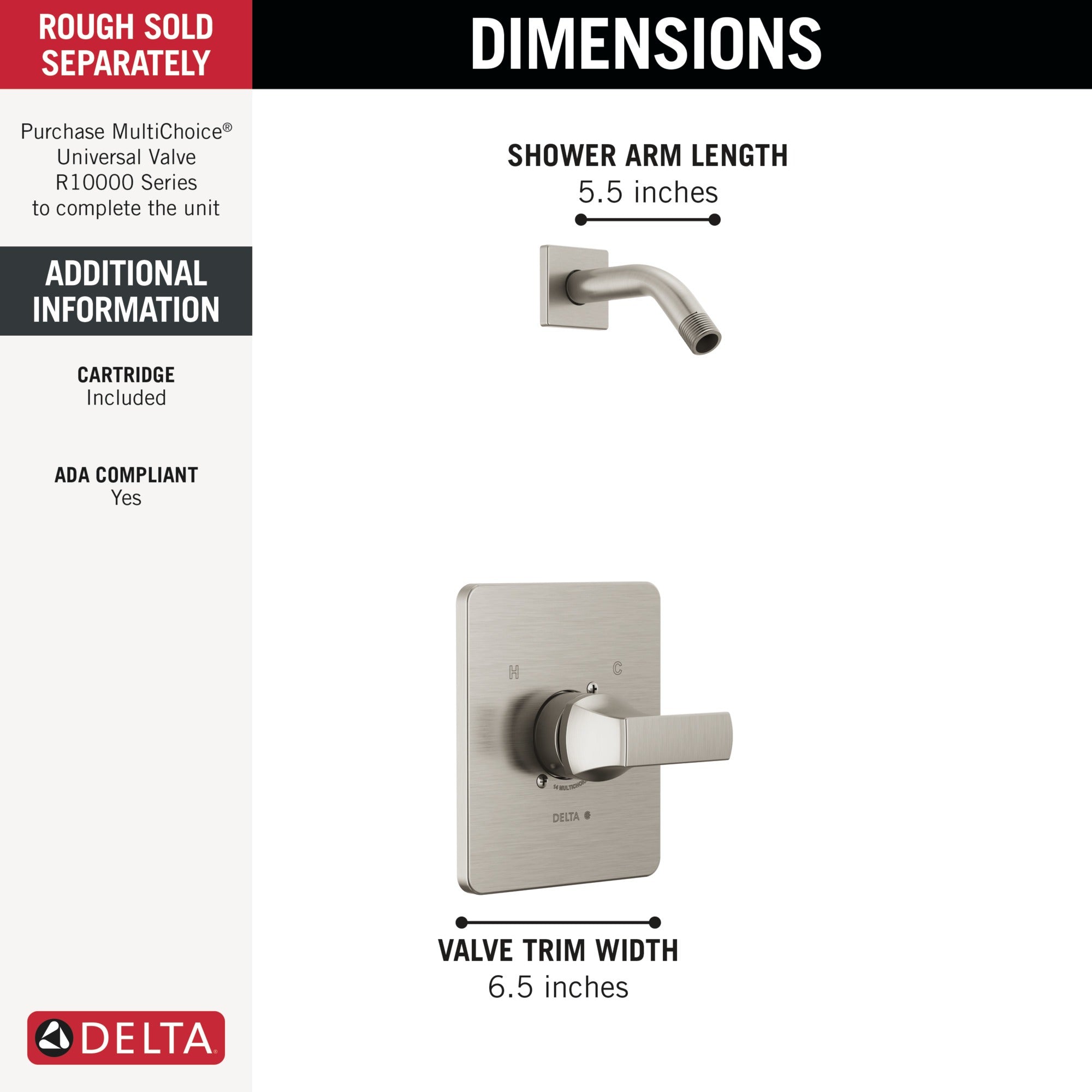 Delta Velum™ Monitor 14 Series Shower Trim - Less Head