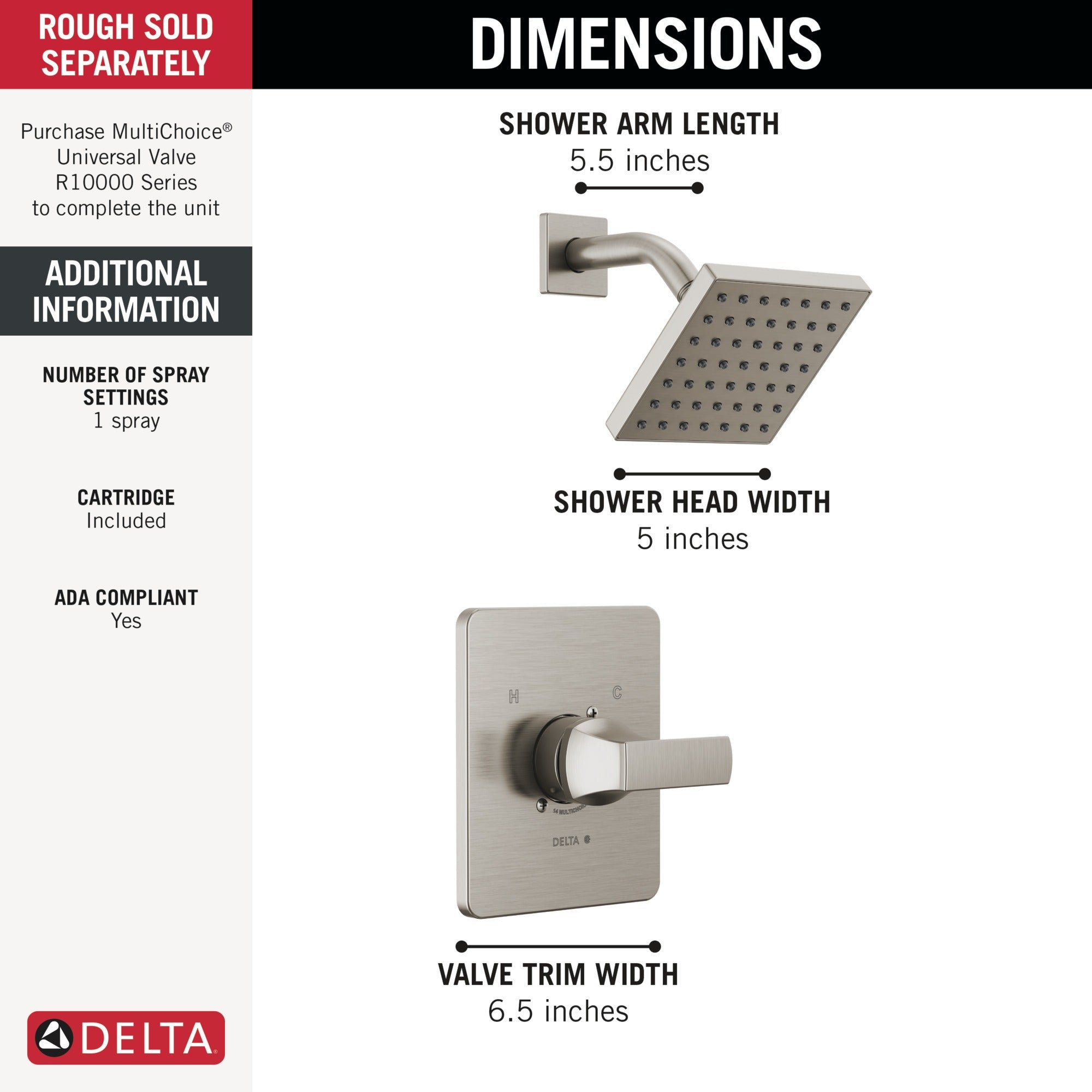 Delta Velum™ Monitor 14 Series Shower Trim