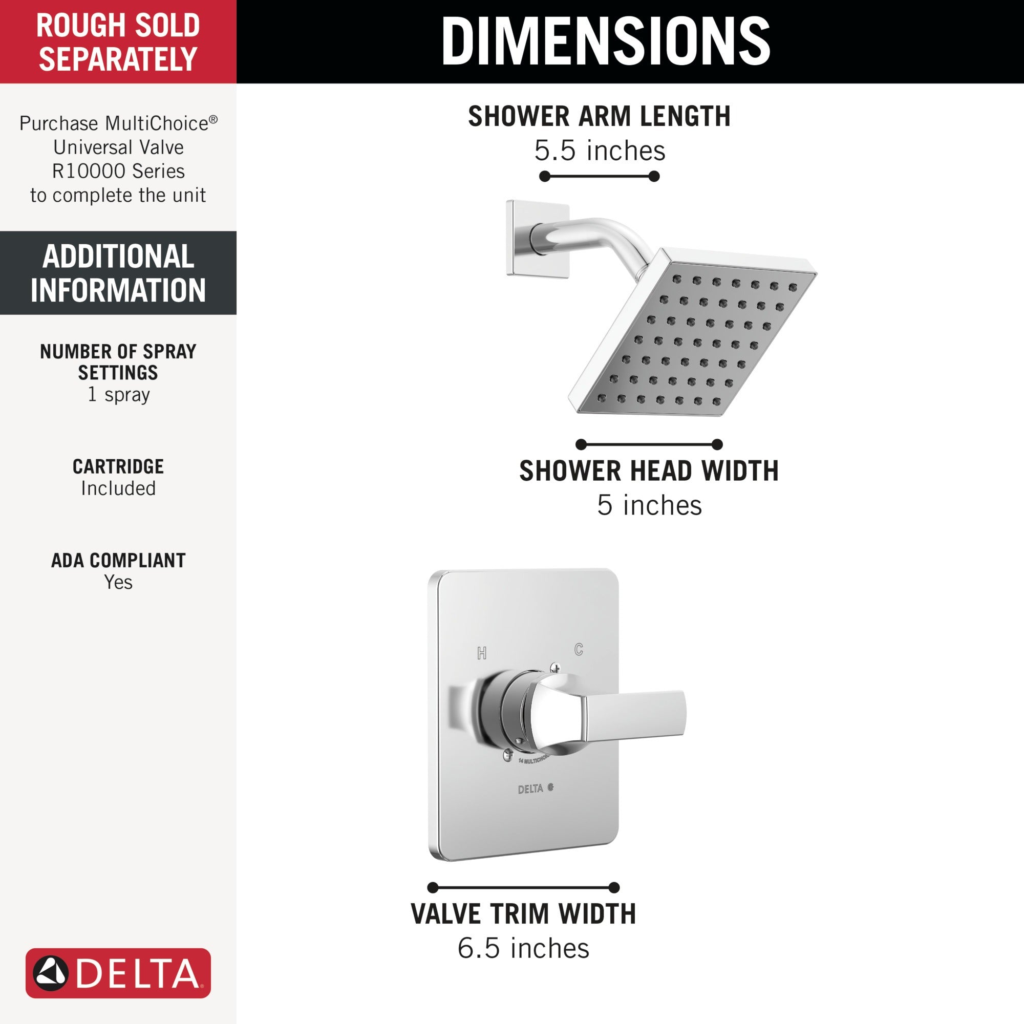 Delta Velum™ Monitor 14 Series Shower Trim