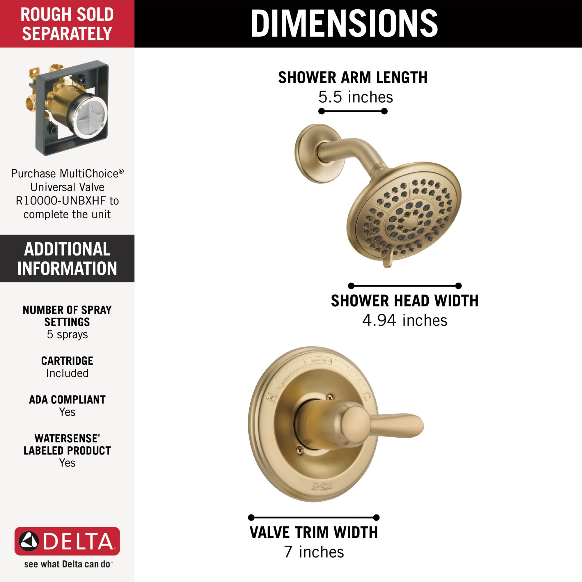 Delta Lahara® Monitor® 14 Series Shower Trim