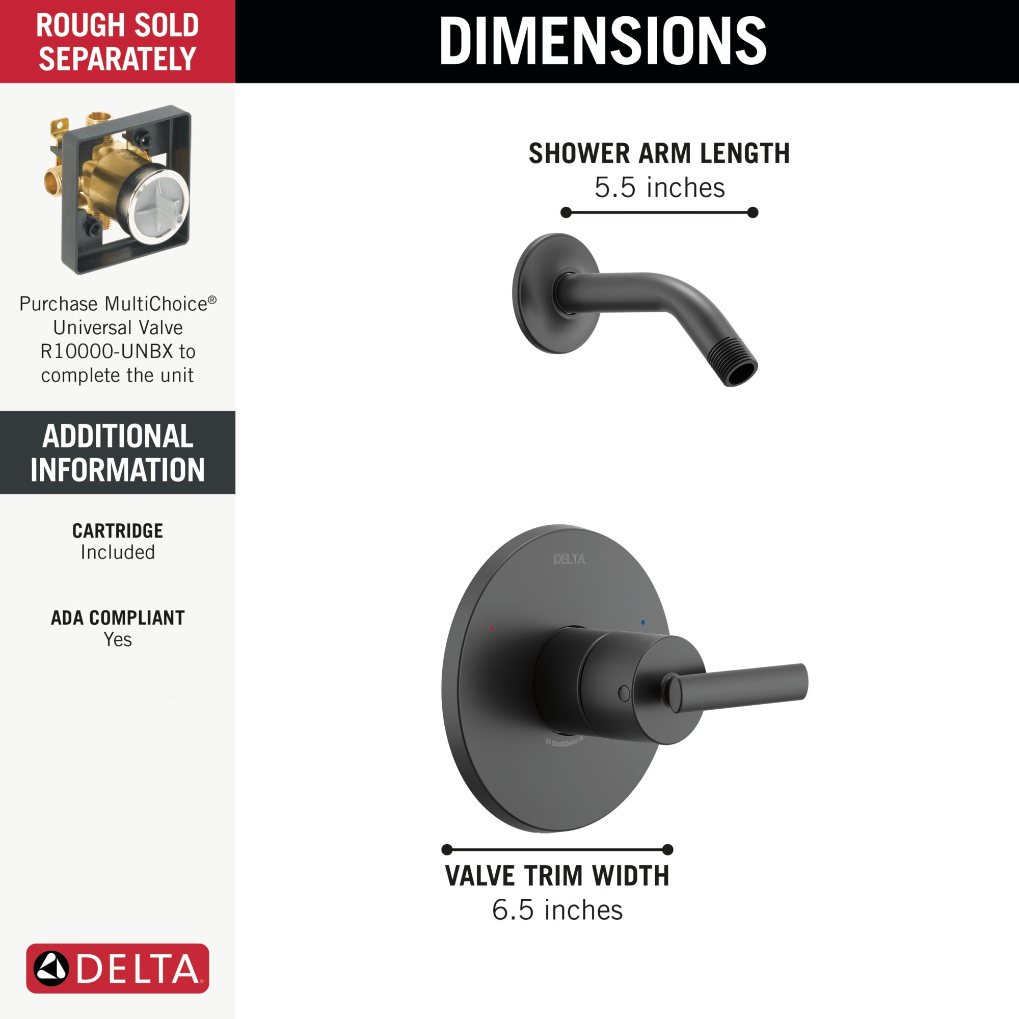 Delta Altado™ Monitor 14 Series Shower Trim - Less Head