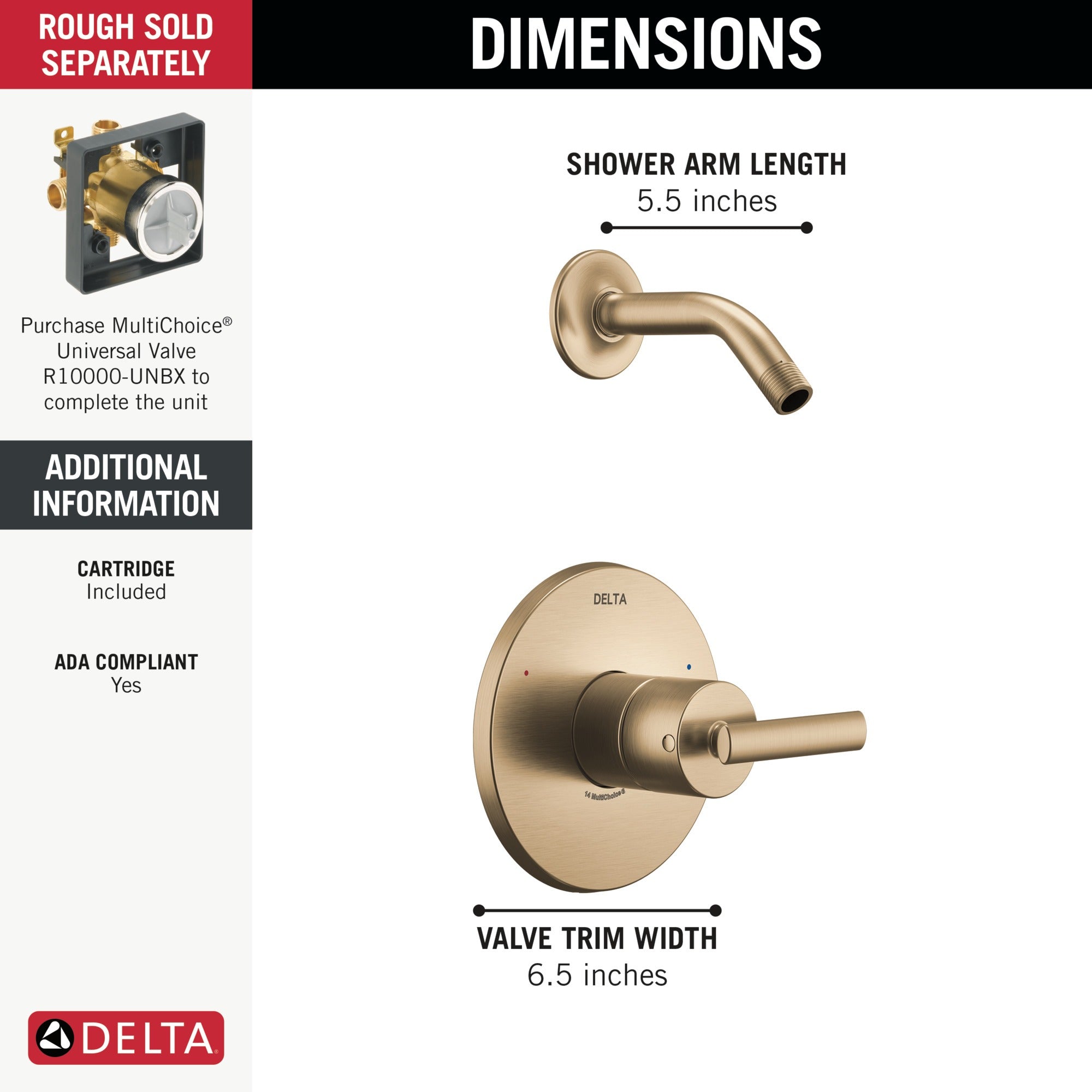 Delta Altado™ Monitor 14 Series Shower Trim - Less Head