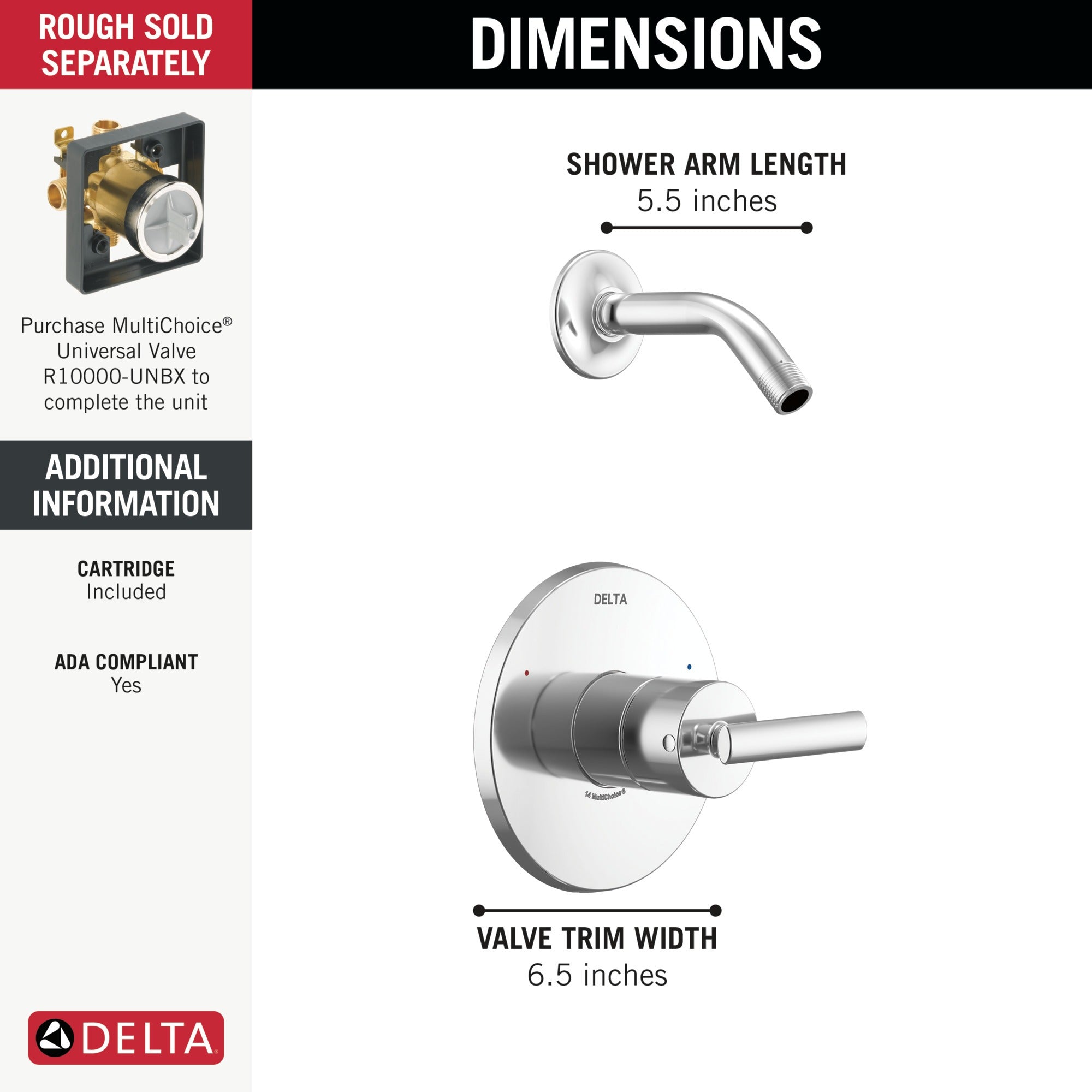Delta Altado™ Monitor 14 Series Shower Trim - Less Head