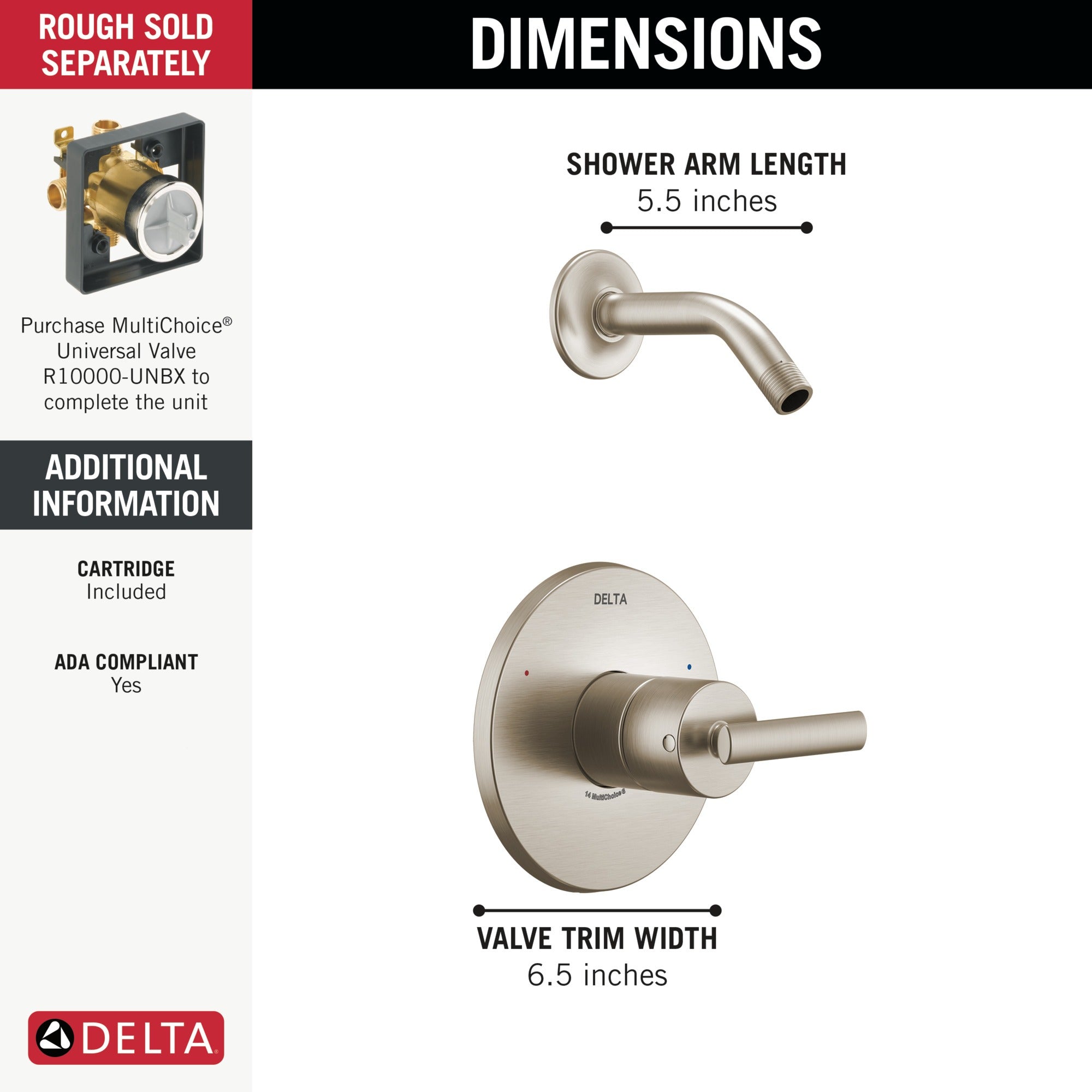 Delta Altado™ Monitor 14 Series Shower Trim - Less Head