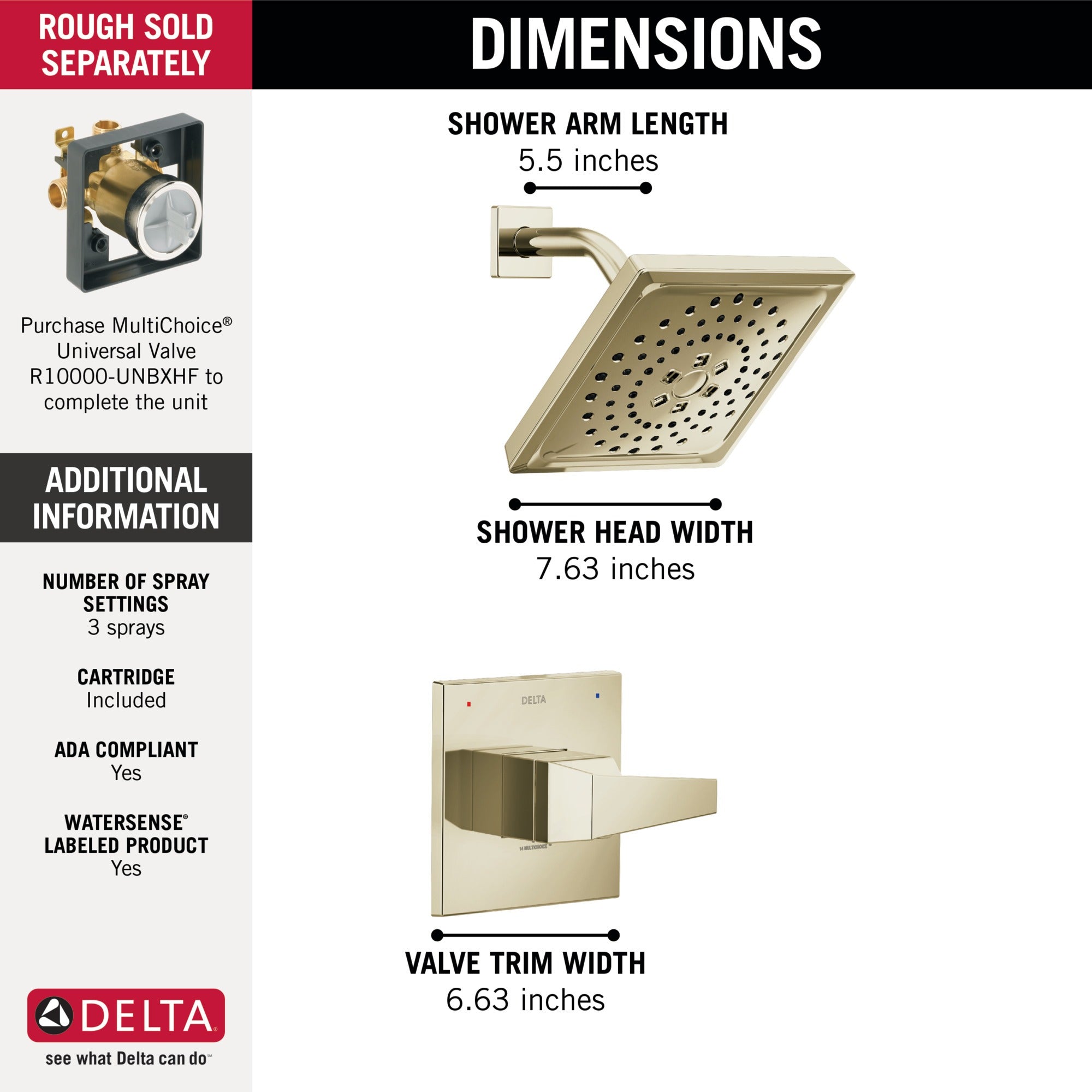Delta Trillian™ 14 Series H2Okinetic Shower OnlyTrim