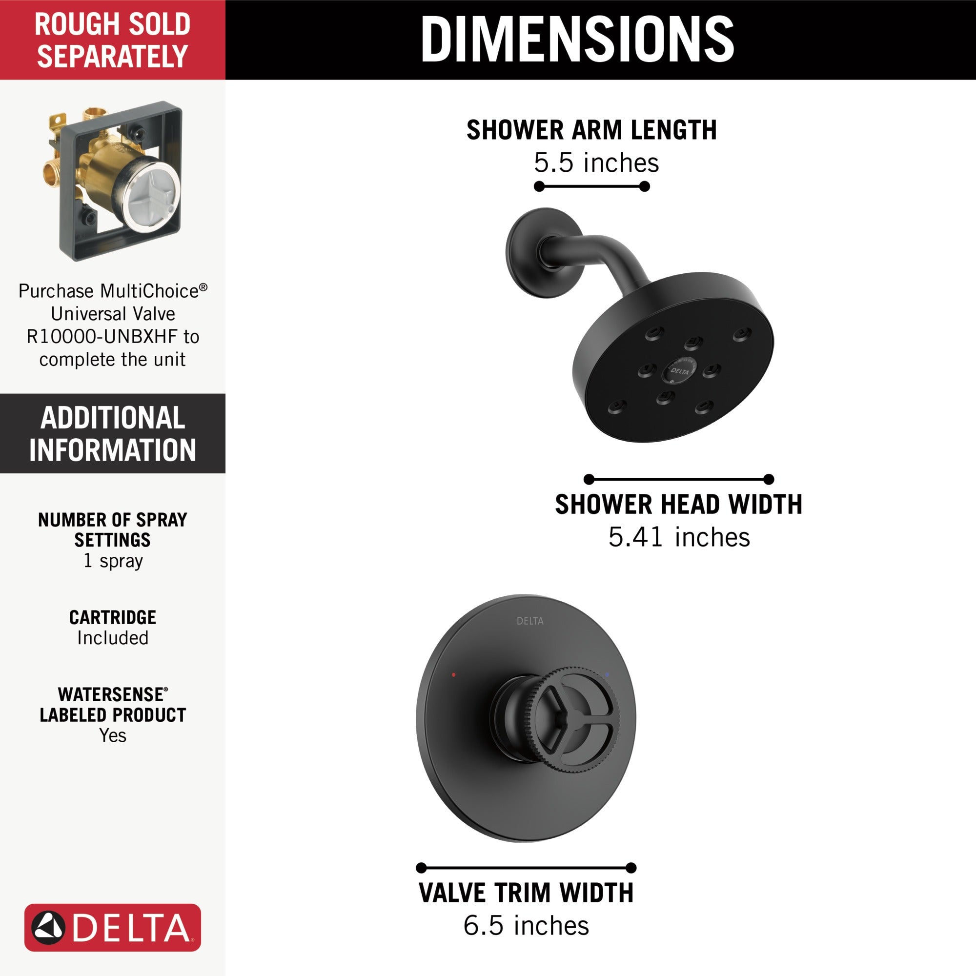 Delta Trinsic® H2OKinetic® Single Handle Shower Trim