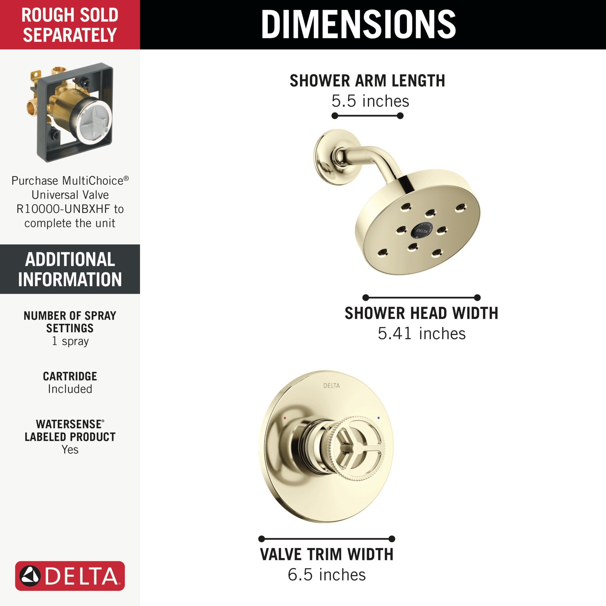Delta Trinsic® H2OKinetic® Single Handle Shower Trim