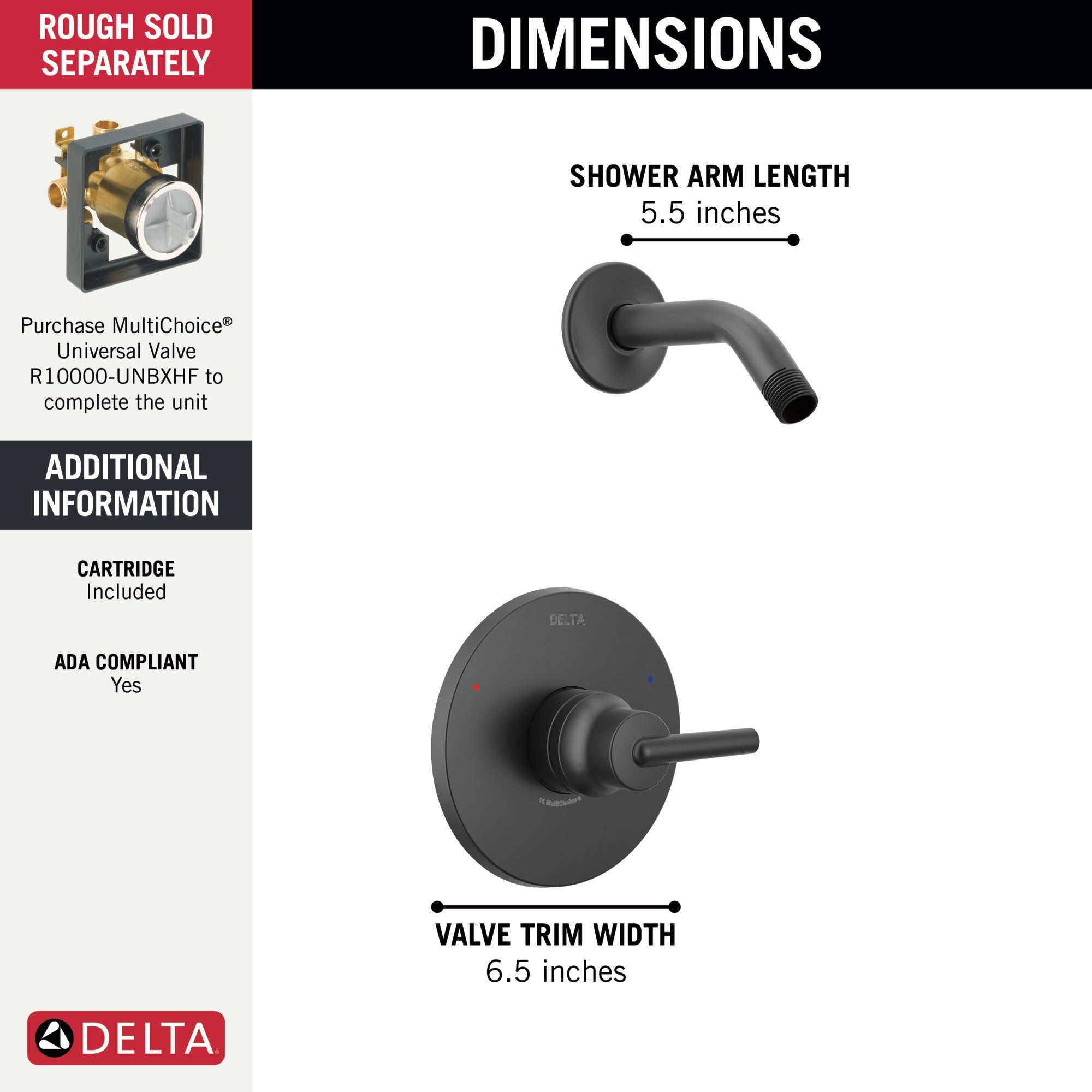 Delta Trinsic® Monitor 14 Series Shower Trim - Less Head