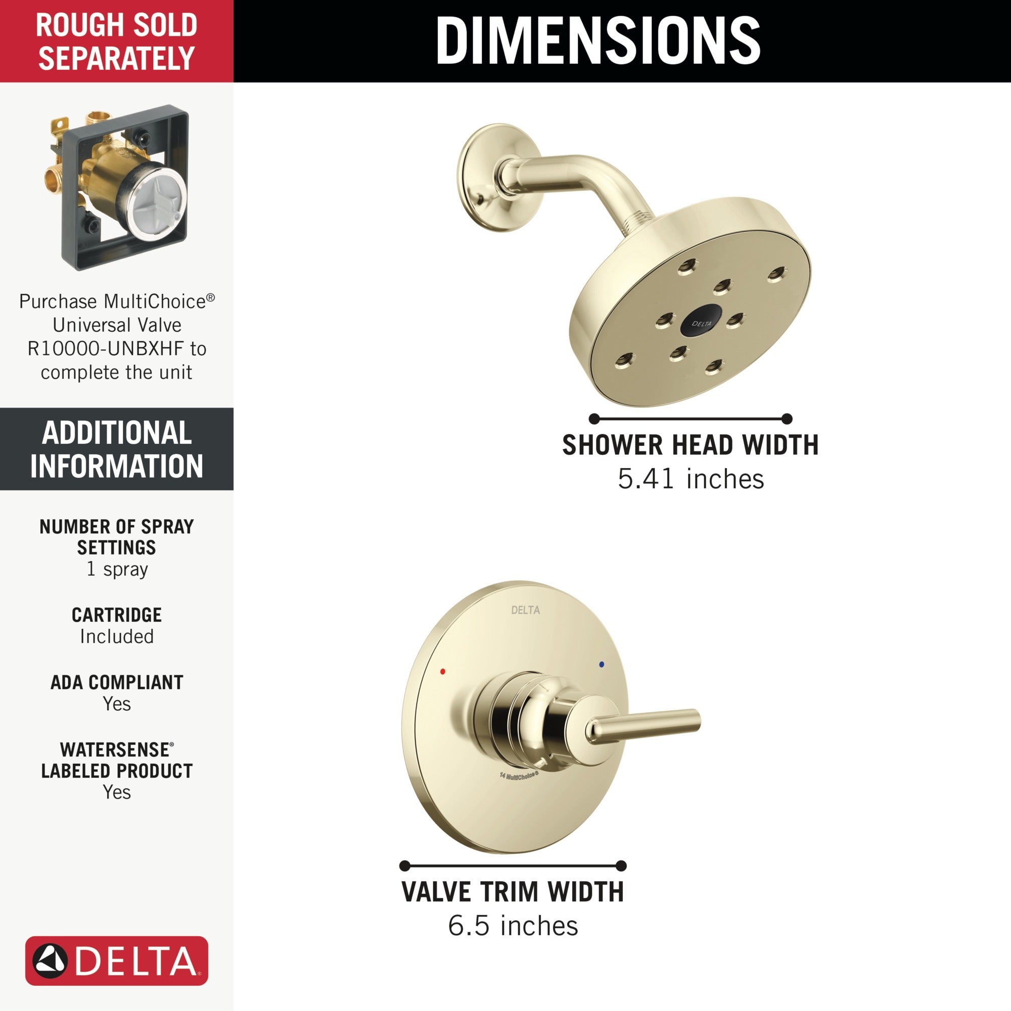 Delta Trinsic® Monitor® 14 Series H2OKinetic® Single Handle Shower Trim