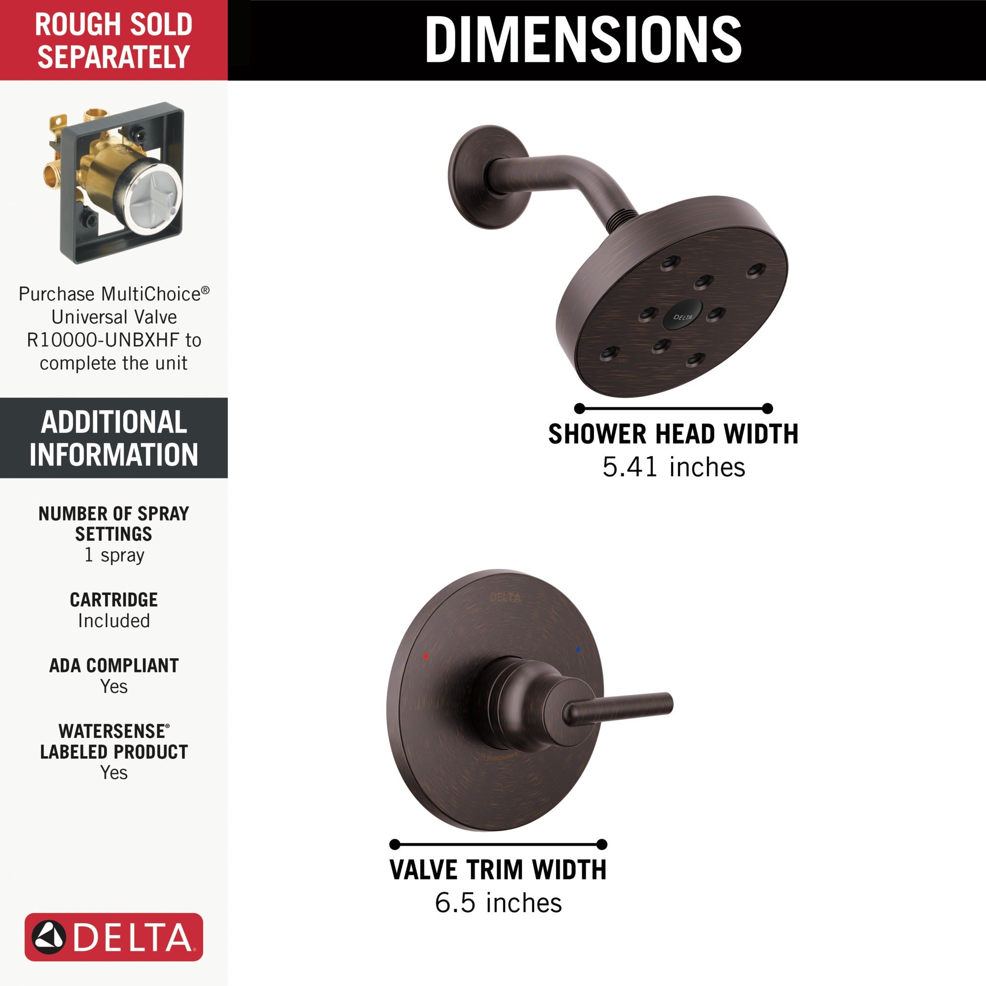 Delta Trinsic® Monitor® 14 Series H2OKinetic® Shower Trim