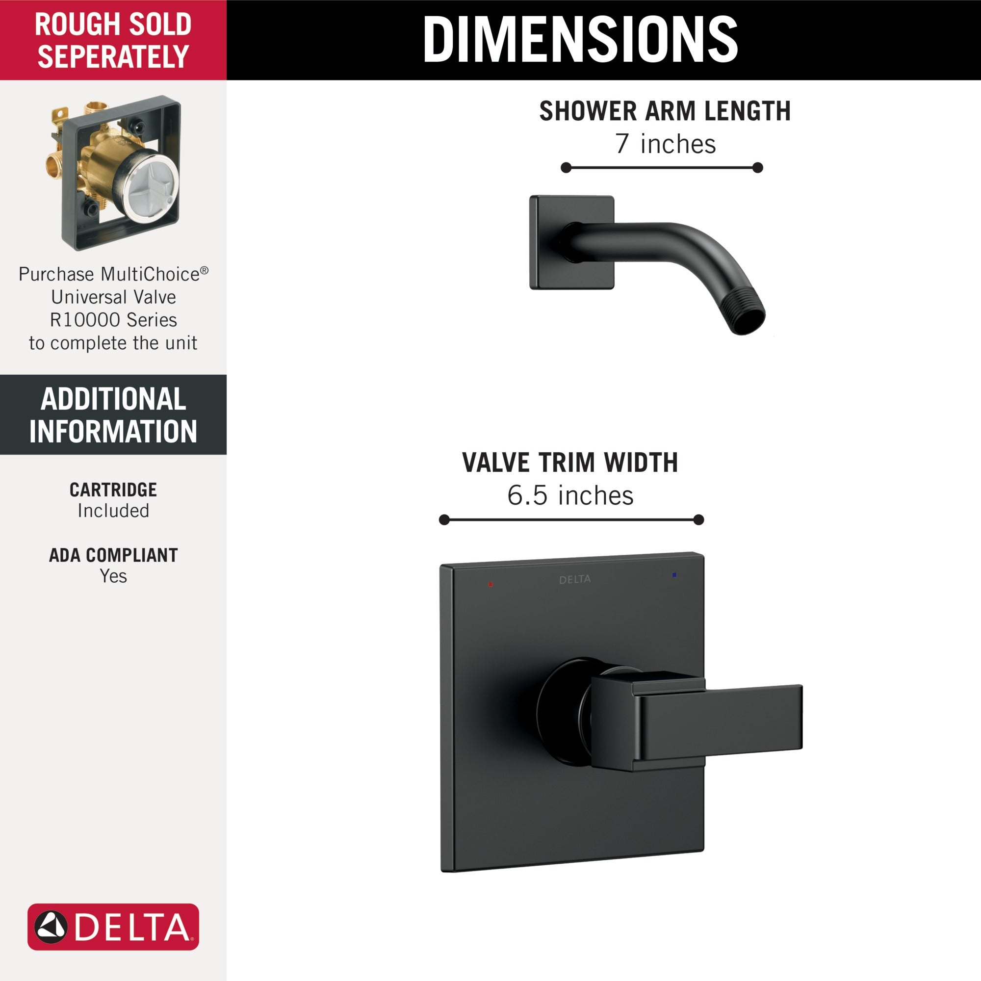 Delta Ara® Monitor® 14 Series Shower Trim - Less Head