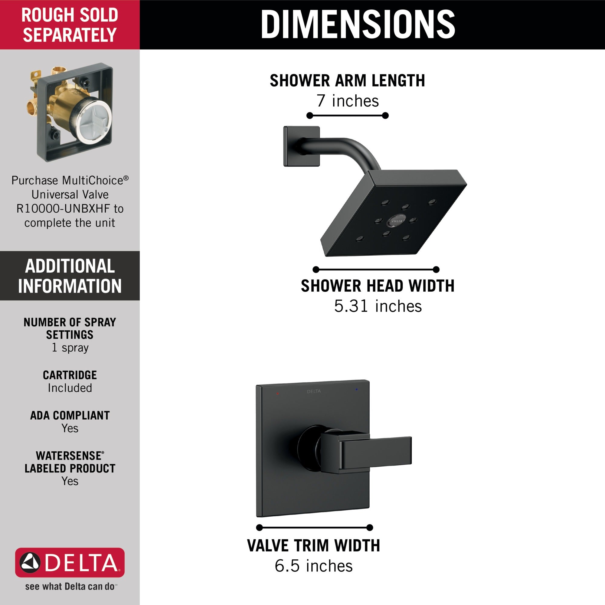 Delta Ara® Monitor® 14 Series H2OKinetic® Shower Trim