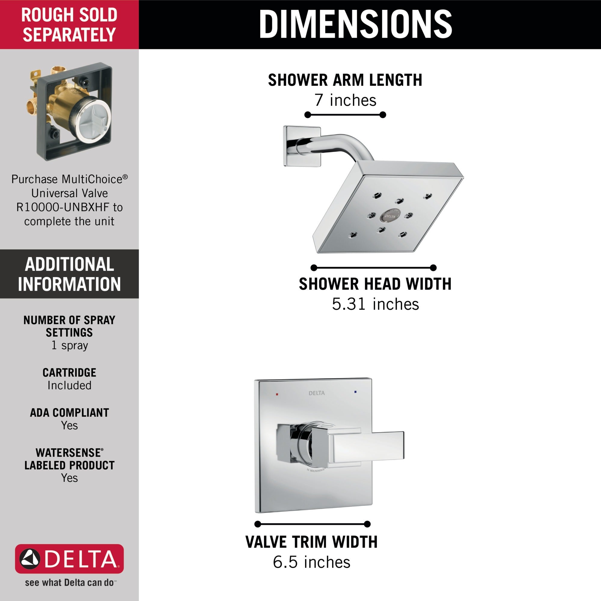 Delta Ara® Monitor® 14 Series H2OKinetic® Shower Trim