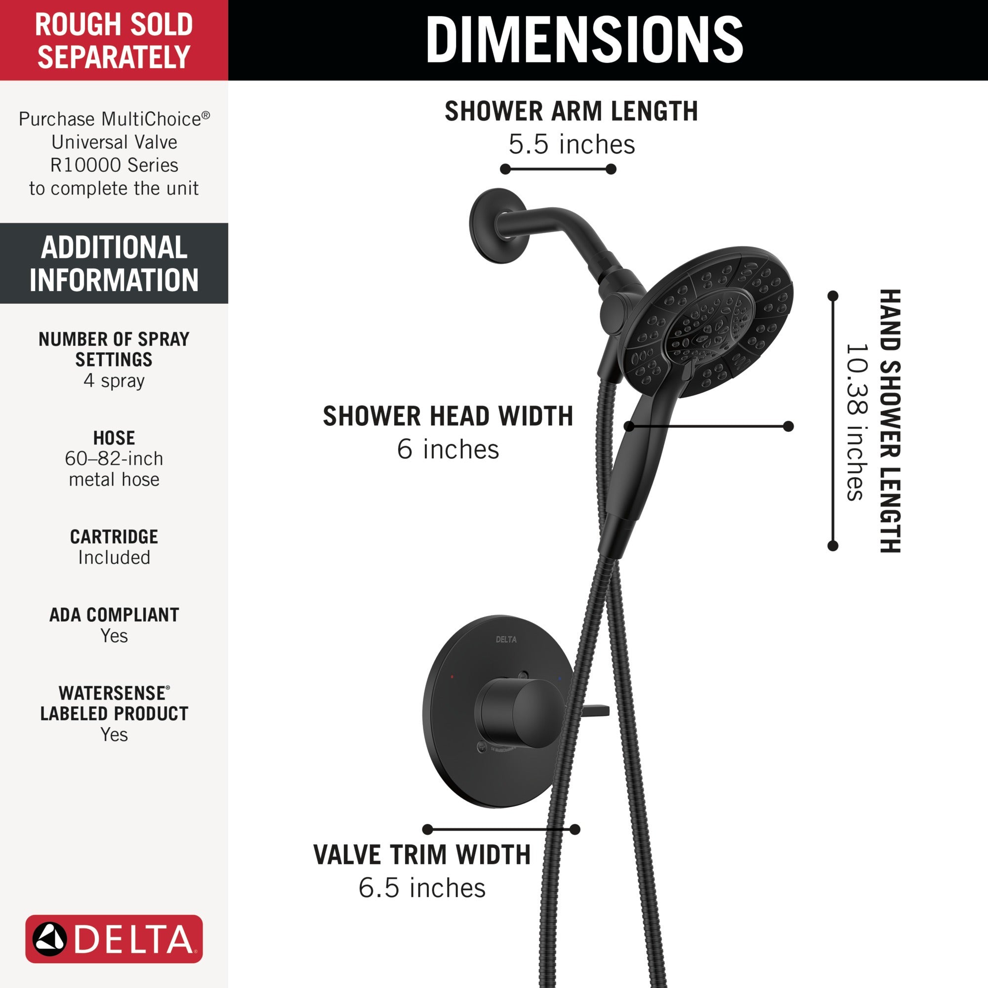Delta Albion™ Monitor® 14 Series Shower Only Trim Only with In2ition® Hand Shower