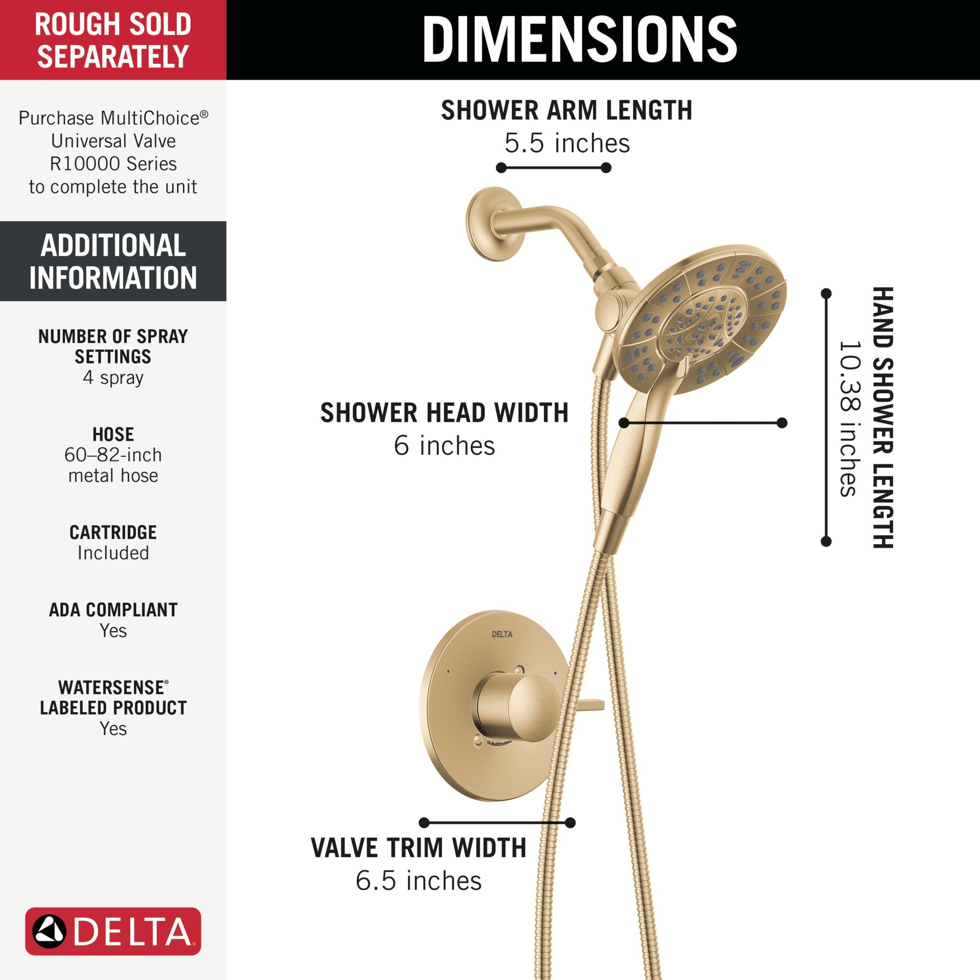 Delta Albion™ Monitor® 14 Series Shower Only Trim Only with In2ition® Hand Shower