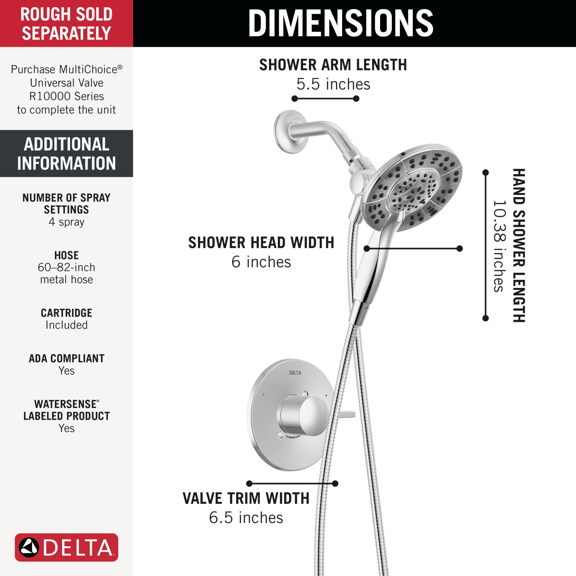 Delta Albion™ Monitor® 14 Series Shower Only Trim Only with In2ition® Hand Shower