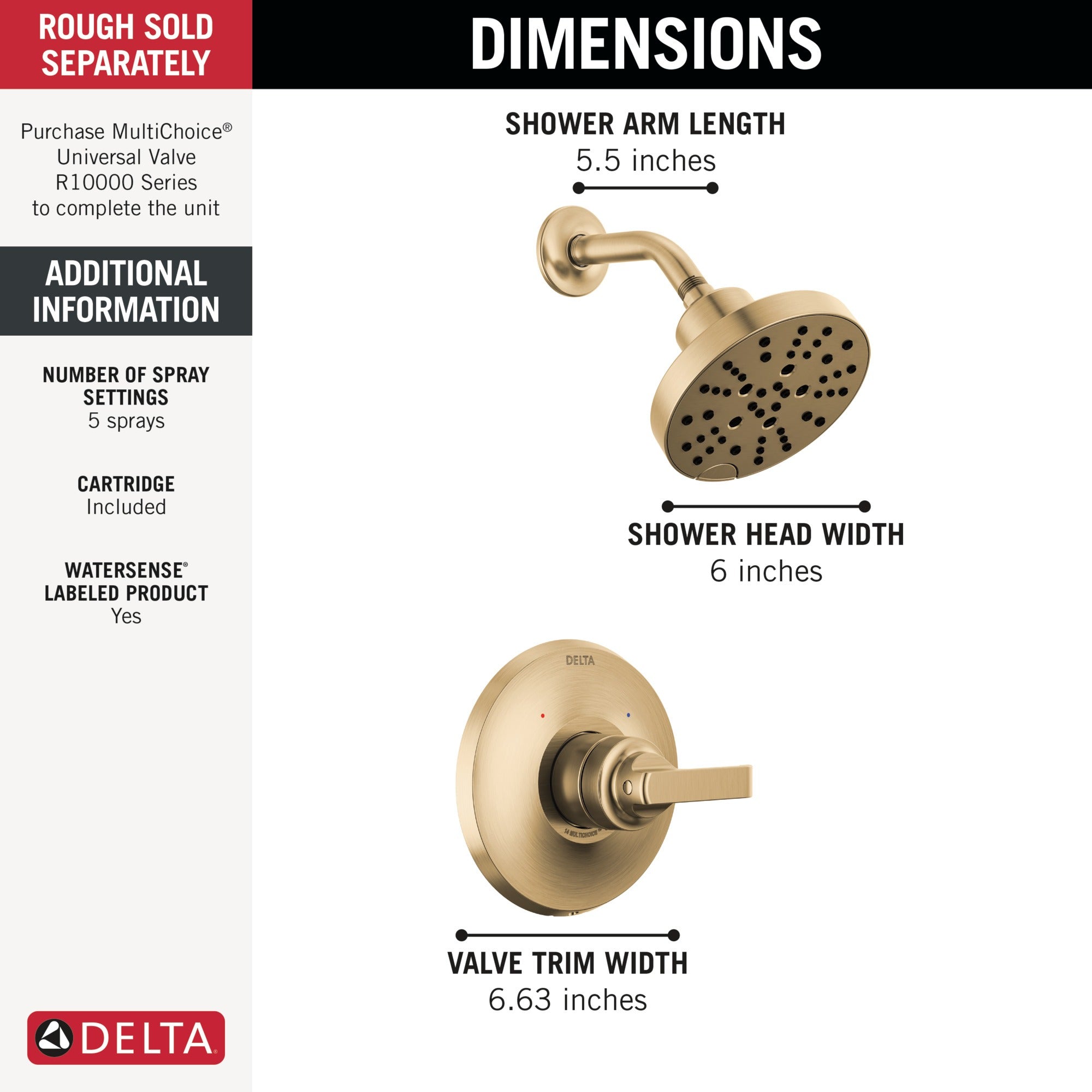 Delta Tetra™ 14 Series Shower Trim