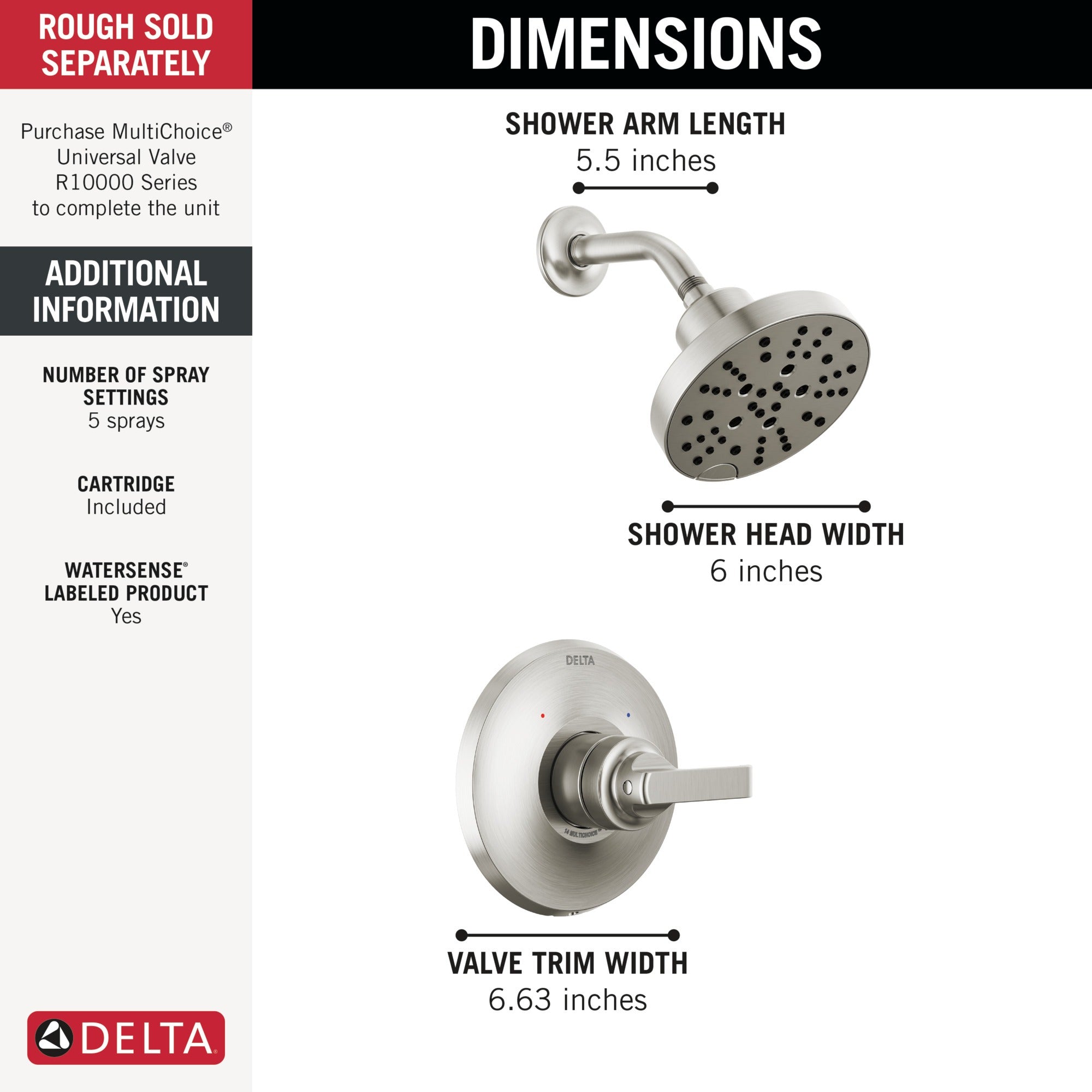 Delta Tetra™ 14 Series Shower Trim