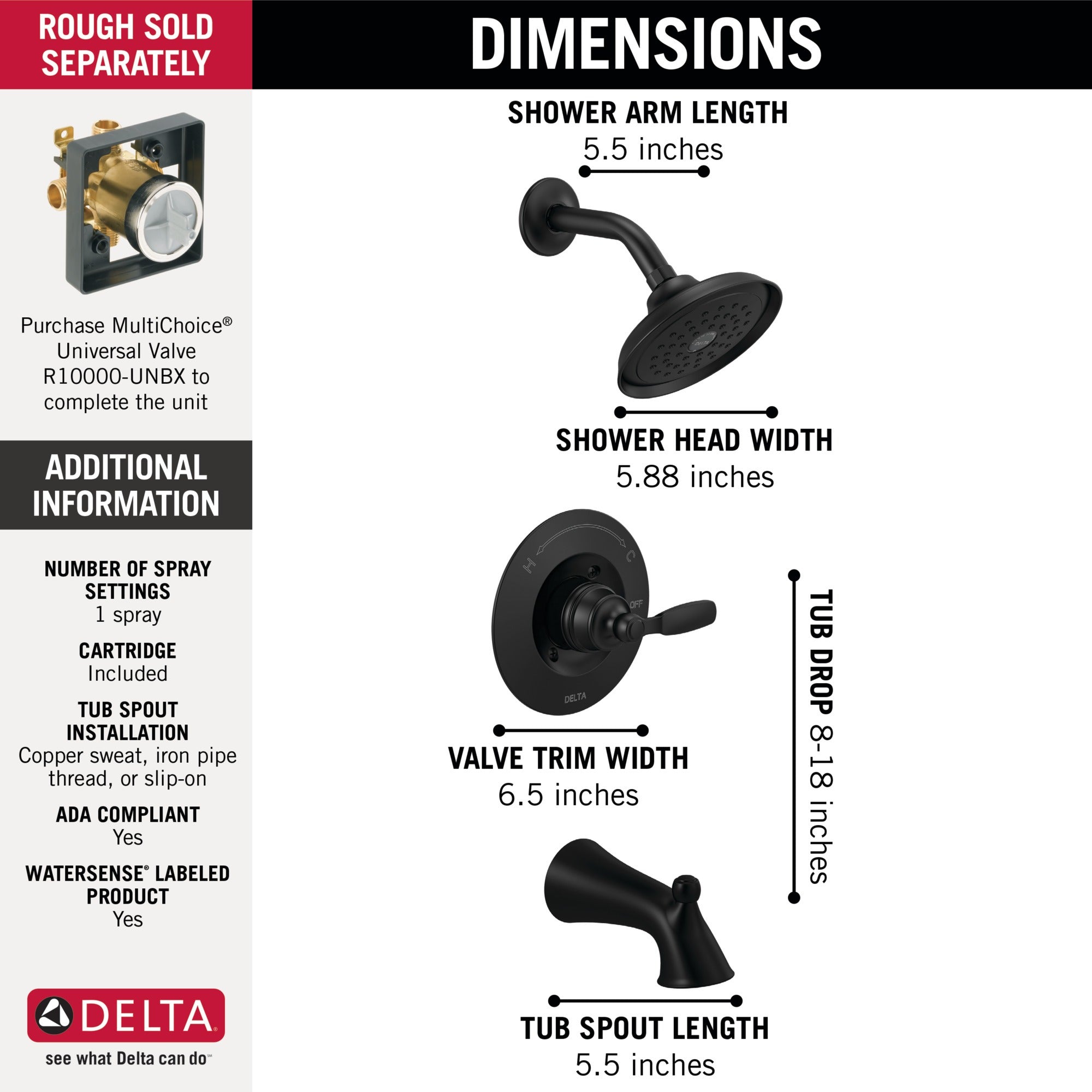 Delta Woodhurst™ Tub & Shower Trim