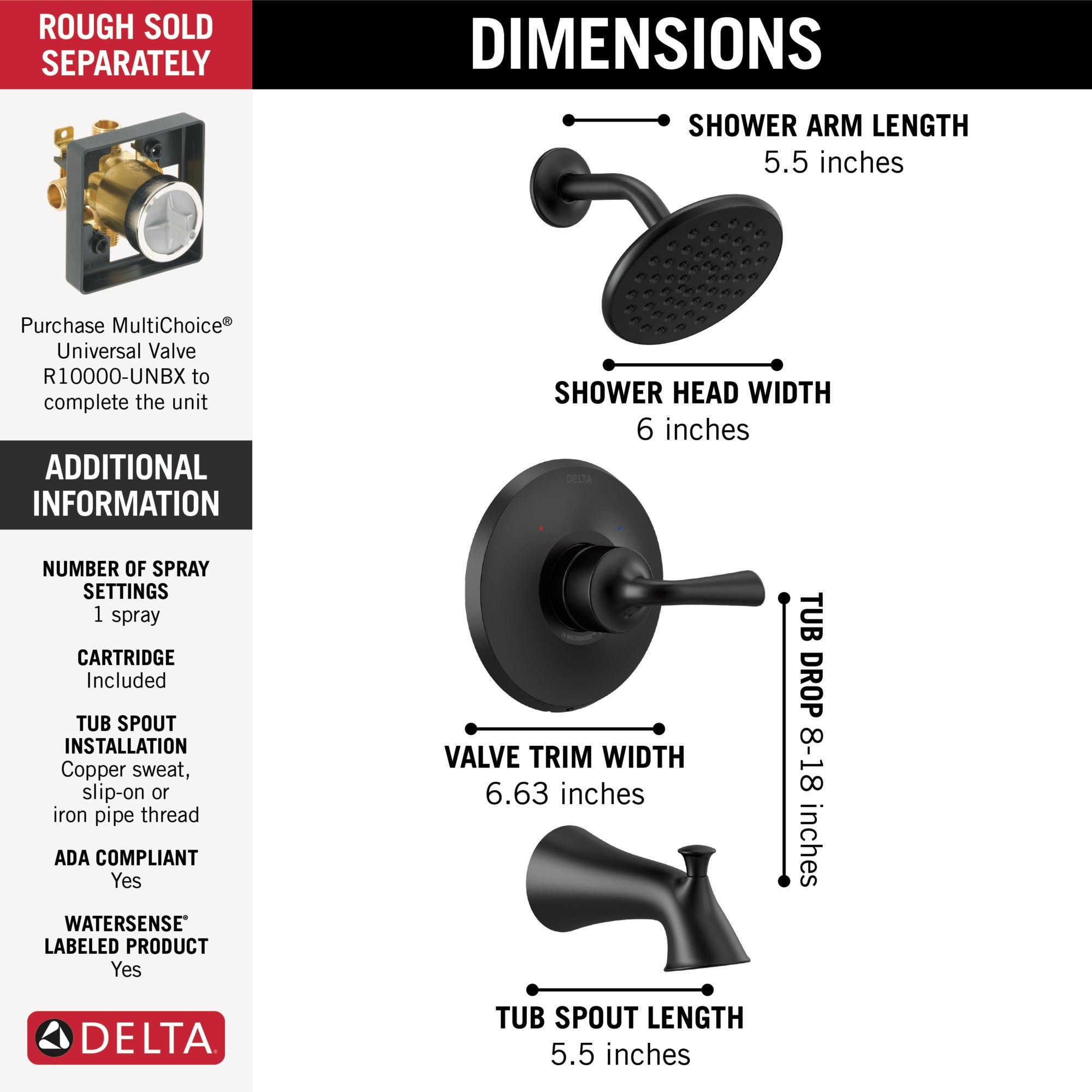 Delta Kayra® Monitor 14 Series Tub & Shower Trim