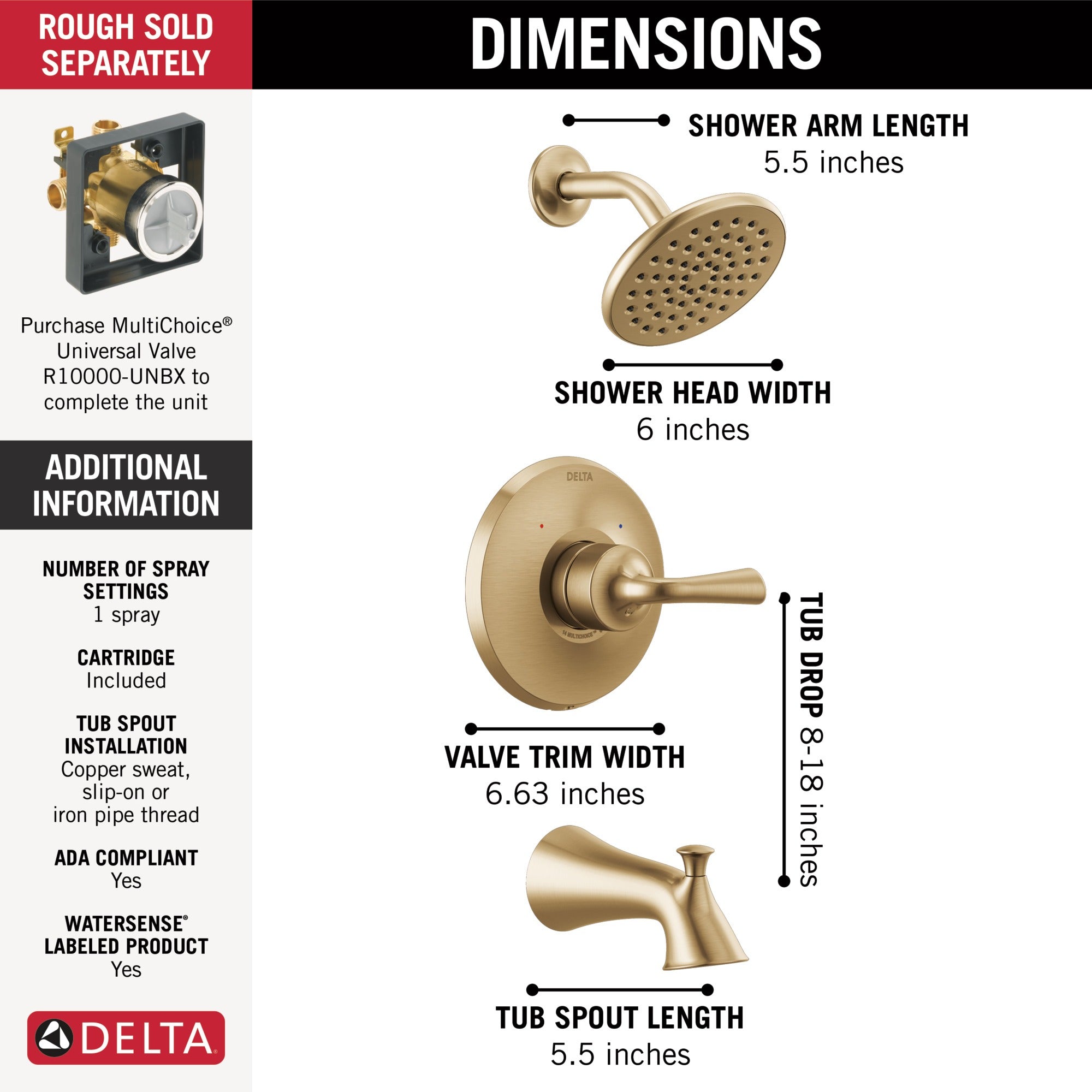 Delta Kayra® Monitor 14 Series Tub & Shower Shower Trim