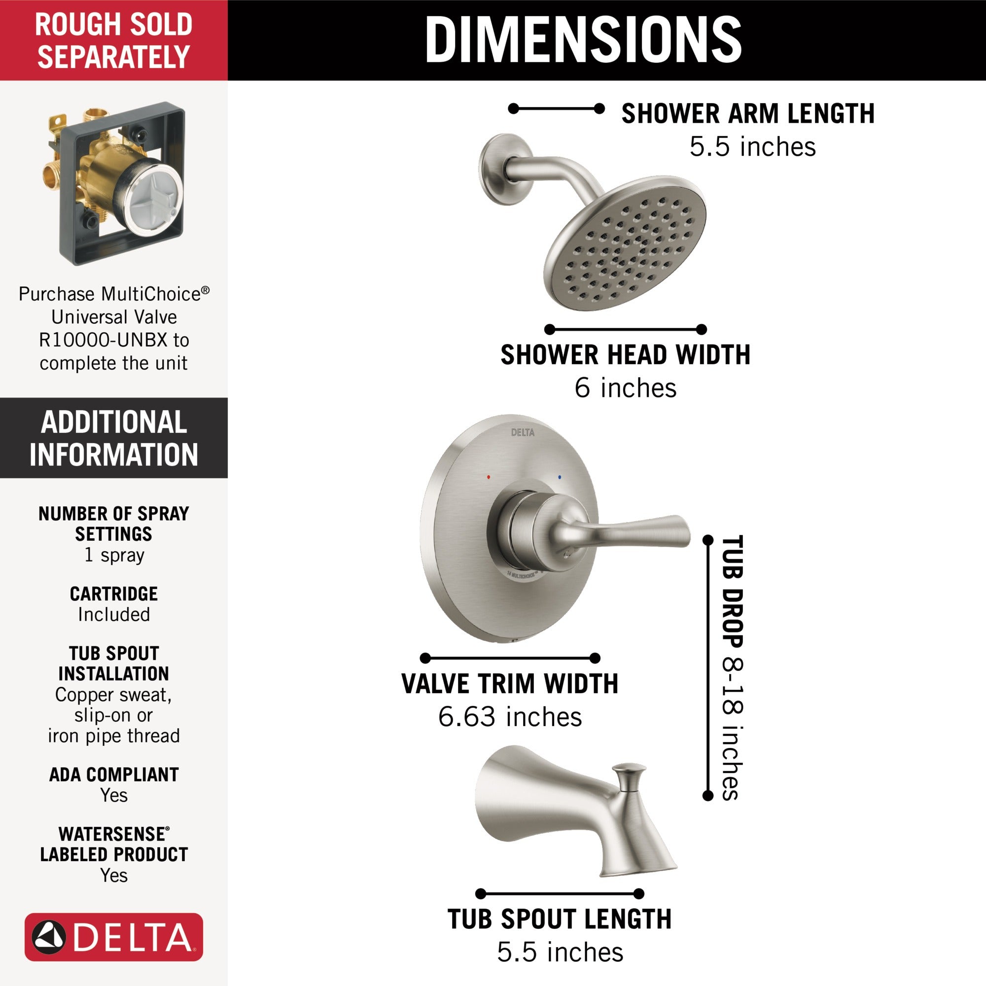 Delta Kayra® Monitor 14 Series Tub & Shower Trim