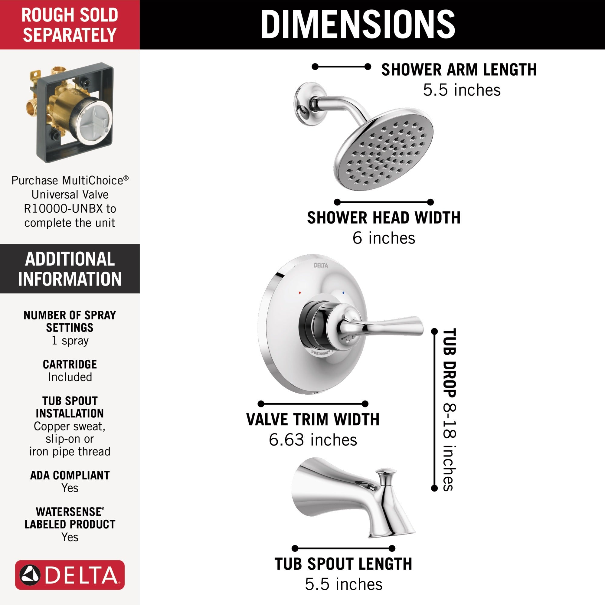 Delta Kayra® Monitor 14 Series Tub & Shower Trim