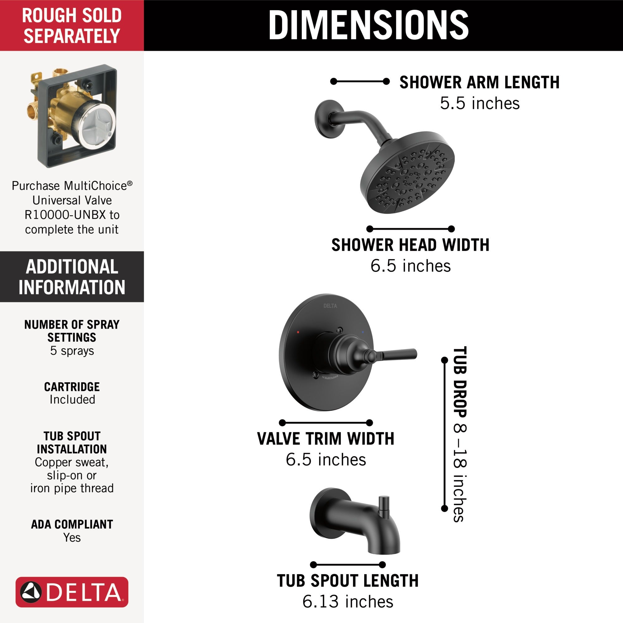 Delta Saylor® Monitor® 14 Series Tub & Shower Trim