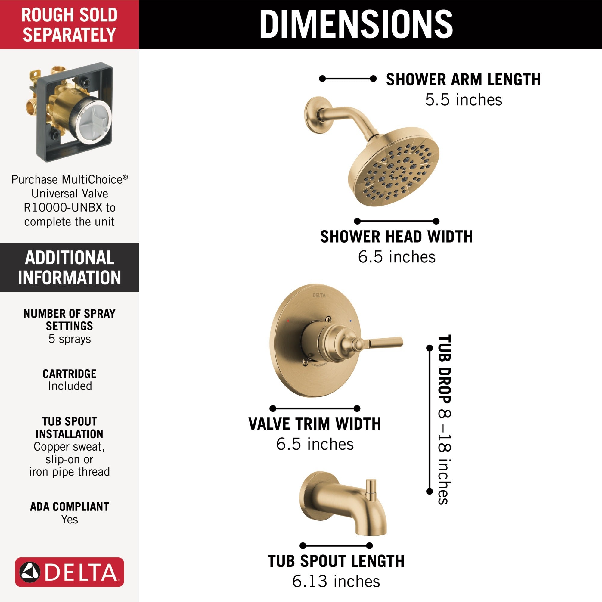 Delta Saylor® Monitor® 14 Series Tub & Shower Trim