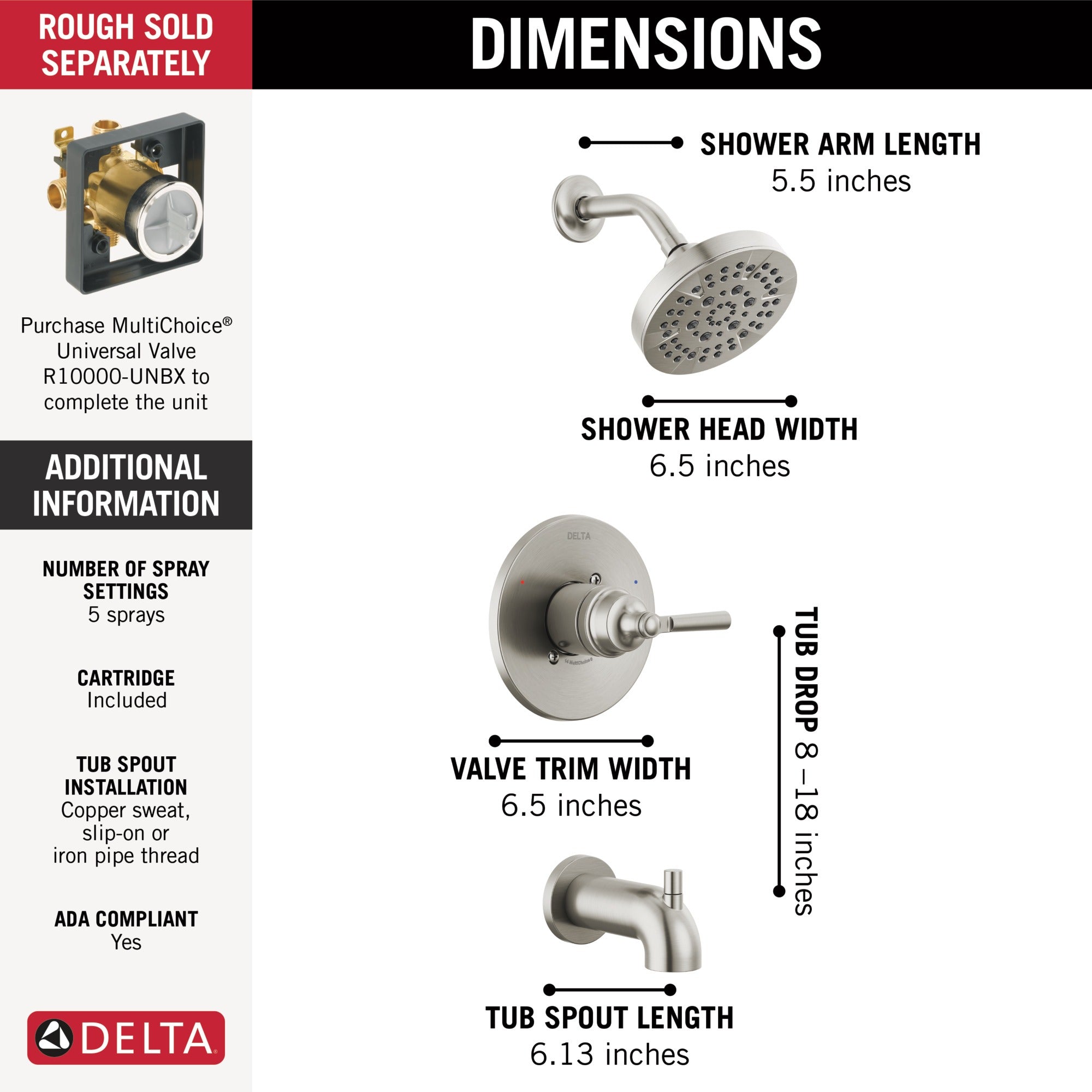 Delta Saylor® Monitor® 14 Series Tub & Shower Trim