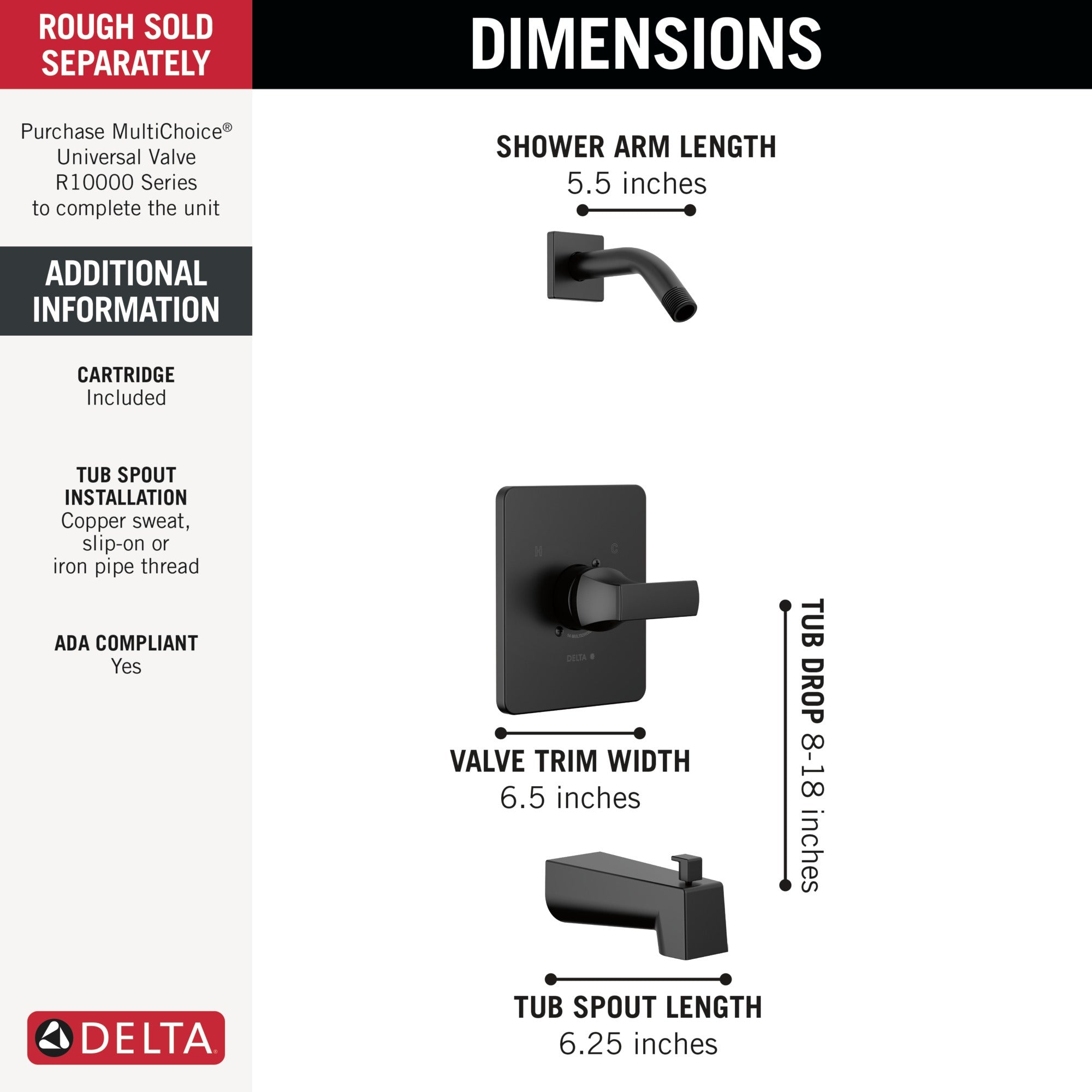 Delta Velum™ Monitor 14 Series Tub & Shower - Less Head