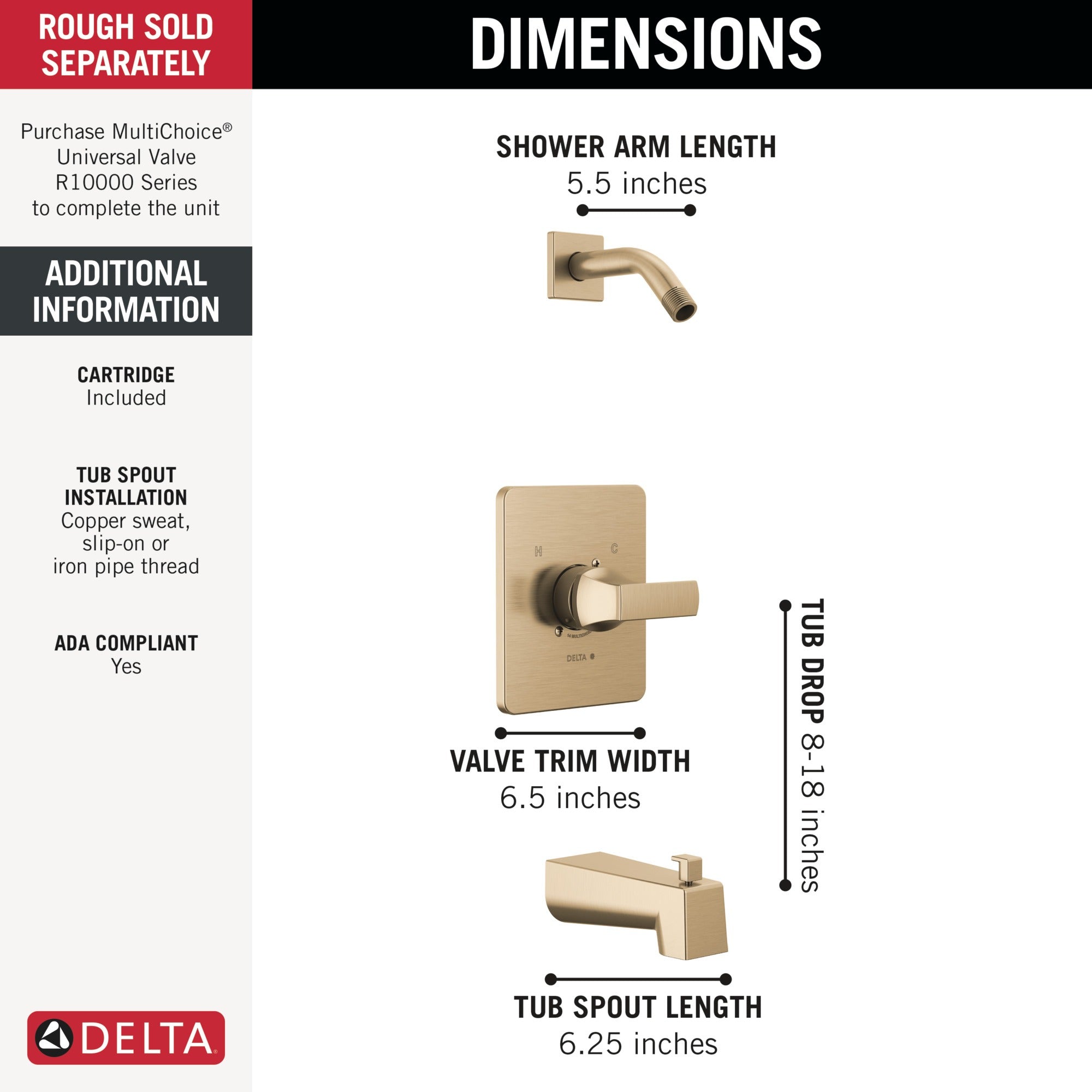 Delta Velum™ Monitor 14 Series Tub & Shower - Less Head
